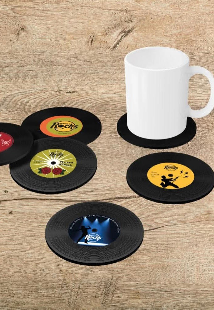 Winkee Rocks - Vinyl Rock - Coaster | Neutral-Image