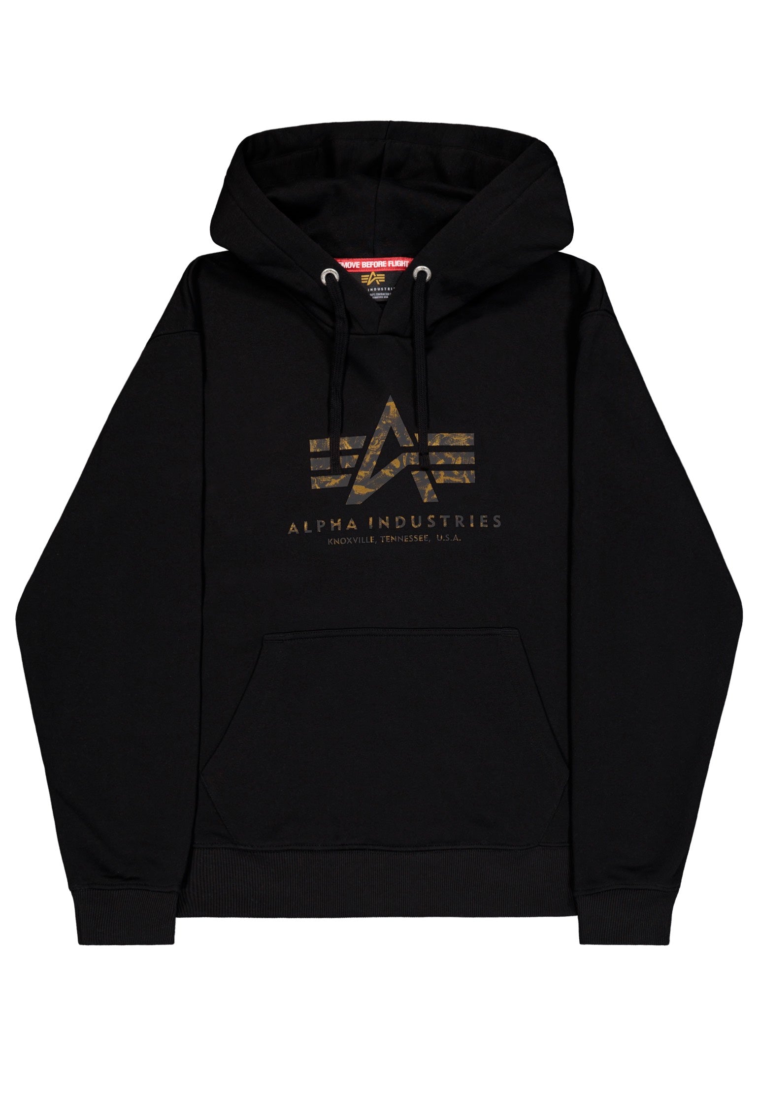 Alpha Industries - Basic Big Logo Effect Print Black - Hoodie | Men-Image
