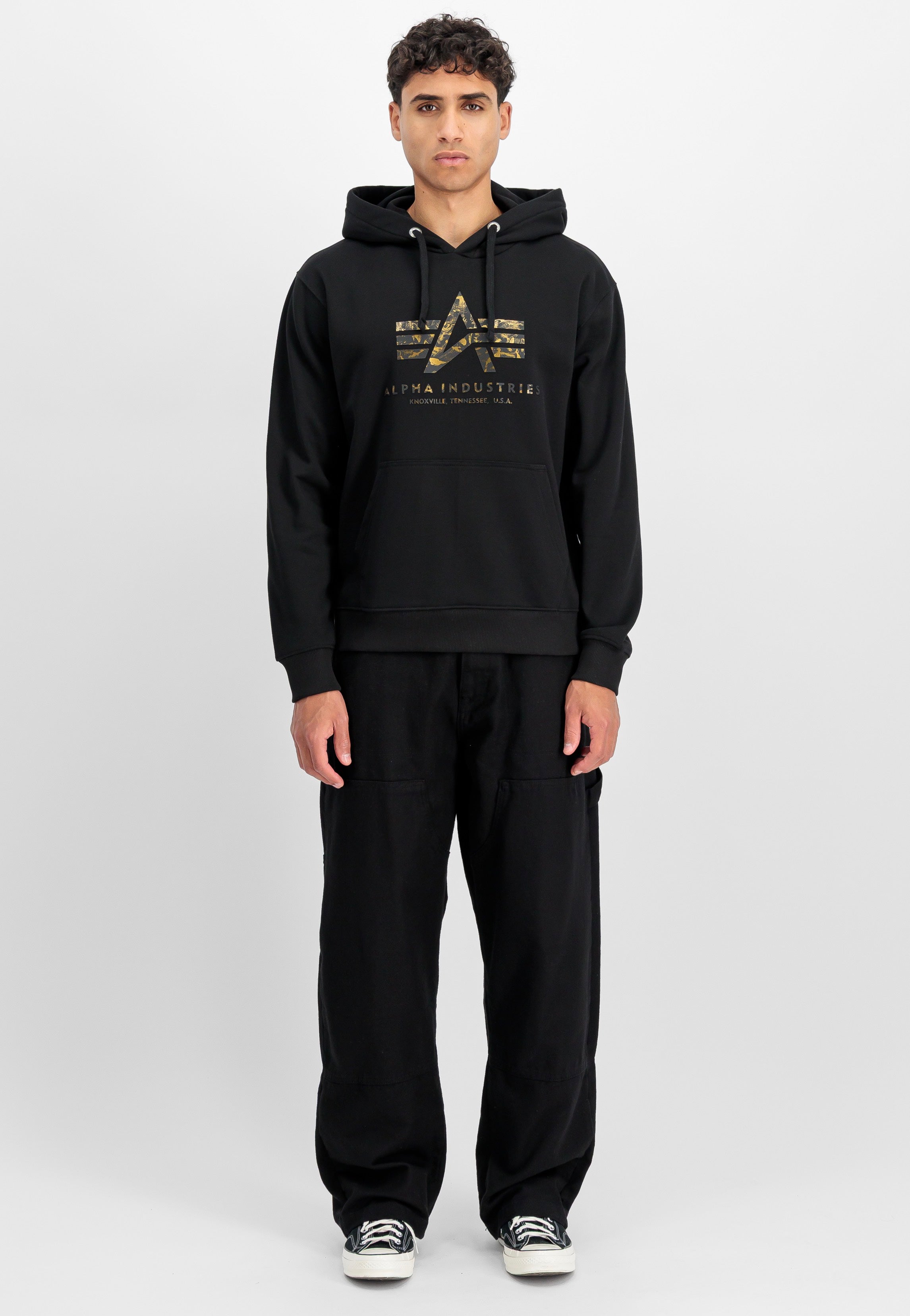 Alpha Industries - Basic Big Logo Effect Print Black - Hoodie | Men-Image