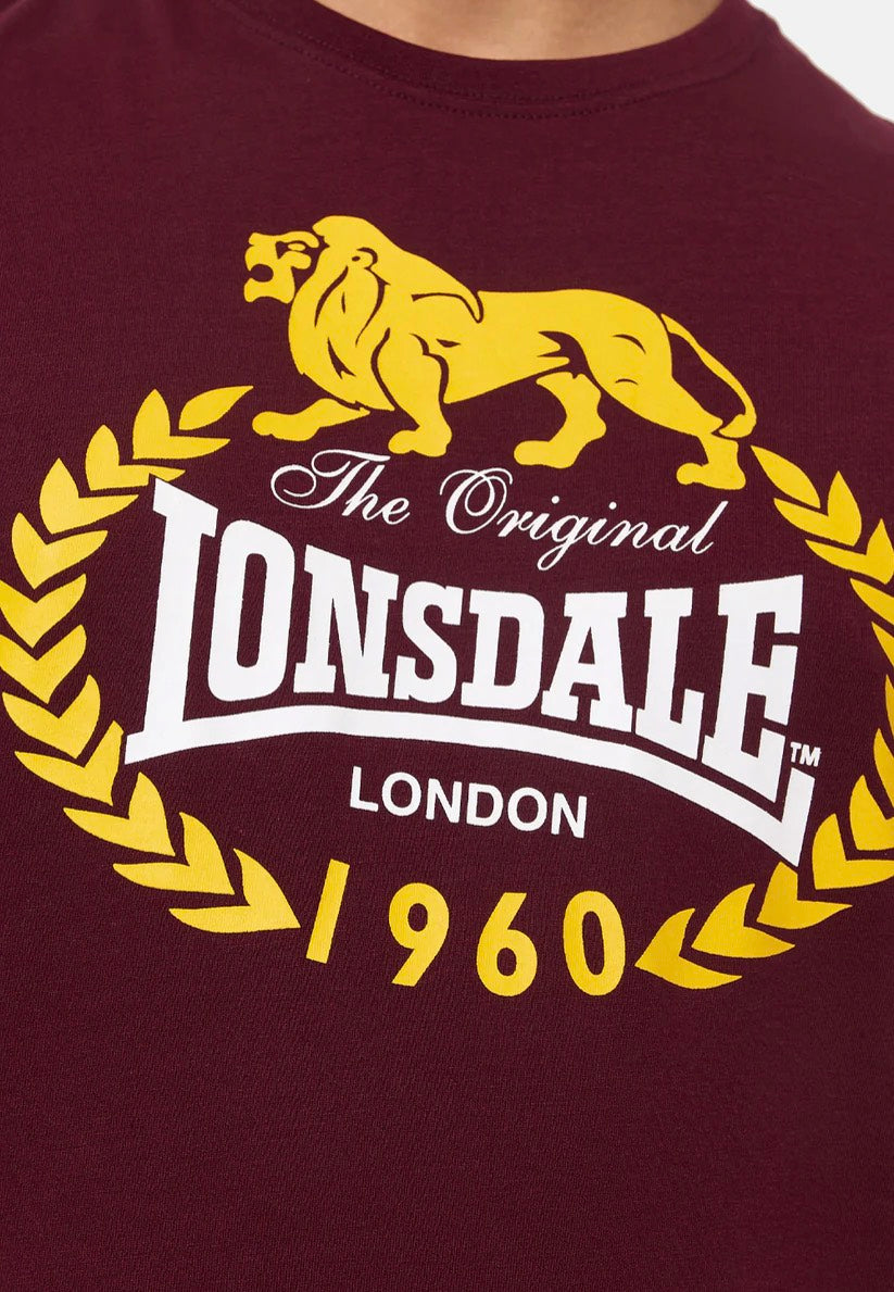 Lonsdale - Ecclaw Pack Of 2 Black/Oxblood - T-Shirt | Men-Image