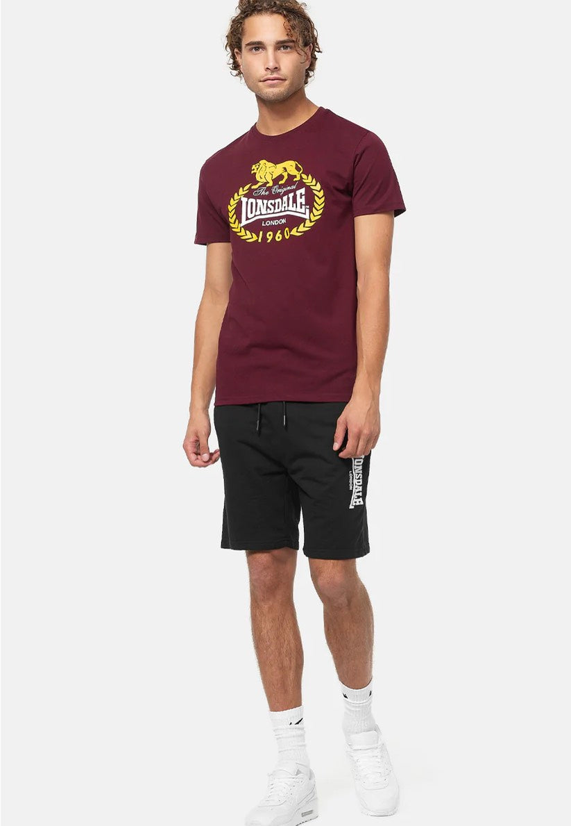 Lonsdale - Ecclaw Pack Of 2 Black/Oxblood - T-Shirt | Men-Image