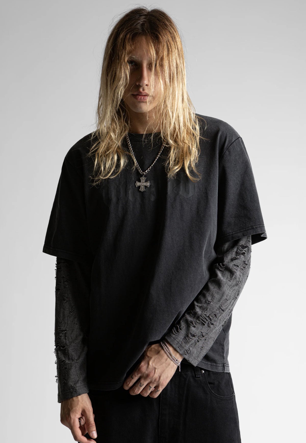 Wasted Paris Skive T-Age Black/Charcoal Longsleeve | Men-Image