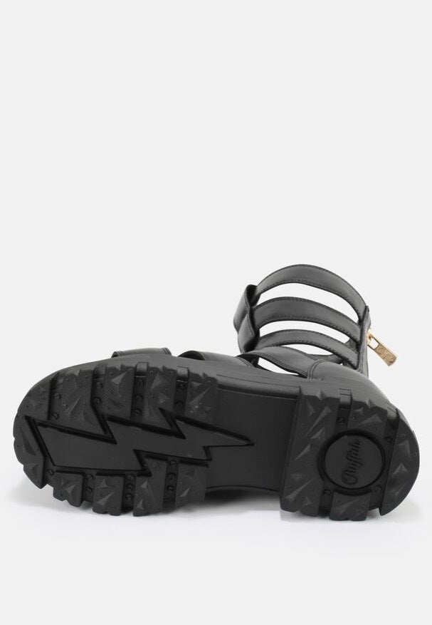 Buffalo - Aspha Zeus Platform Vegan Box Nappa Black - Girl Sandals | Women-Image