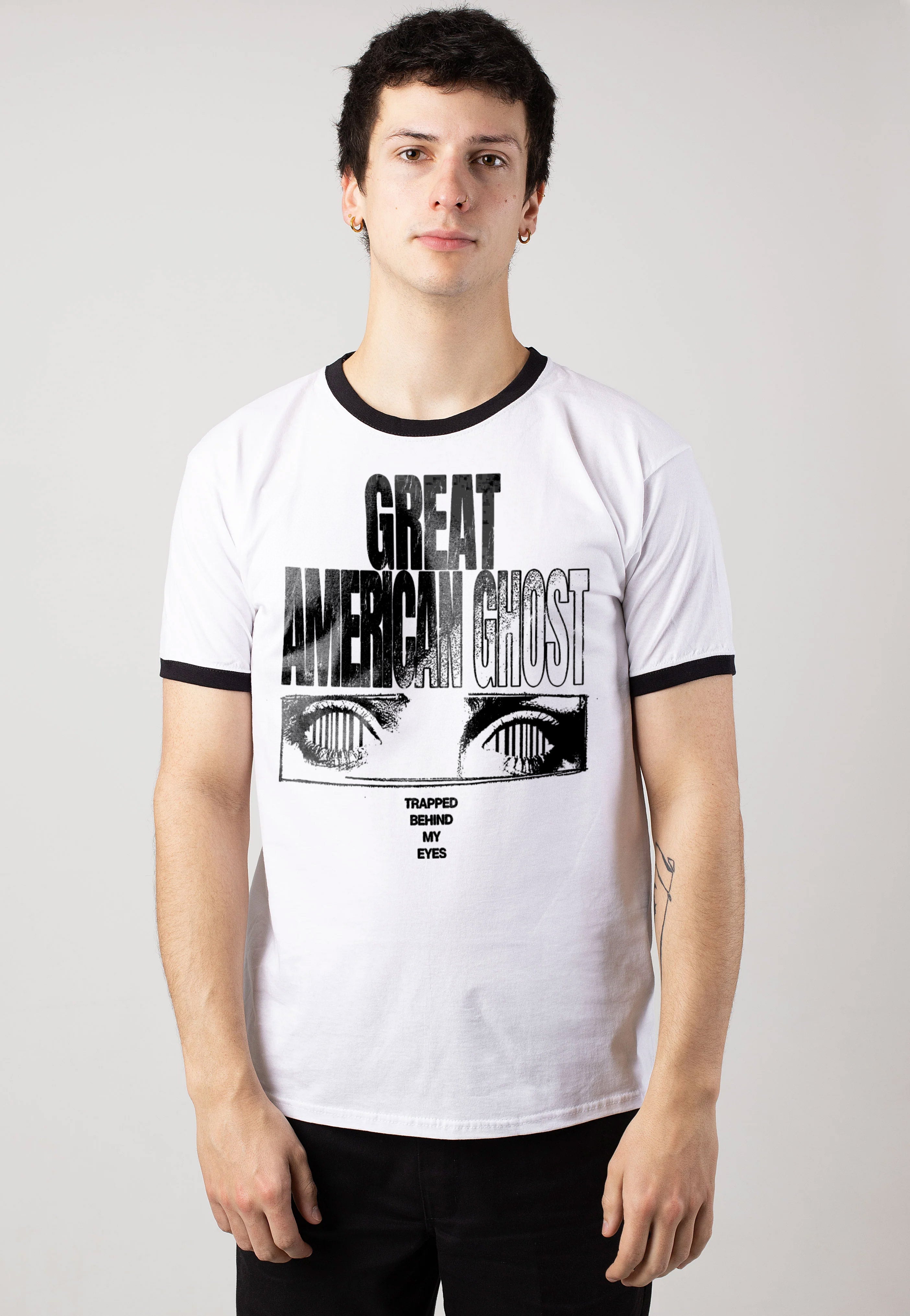 Great American Ghost - Hymn White/Black Ringer - T-Shirt | Men-Image