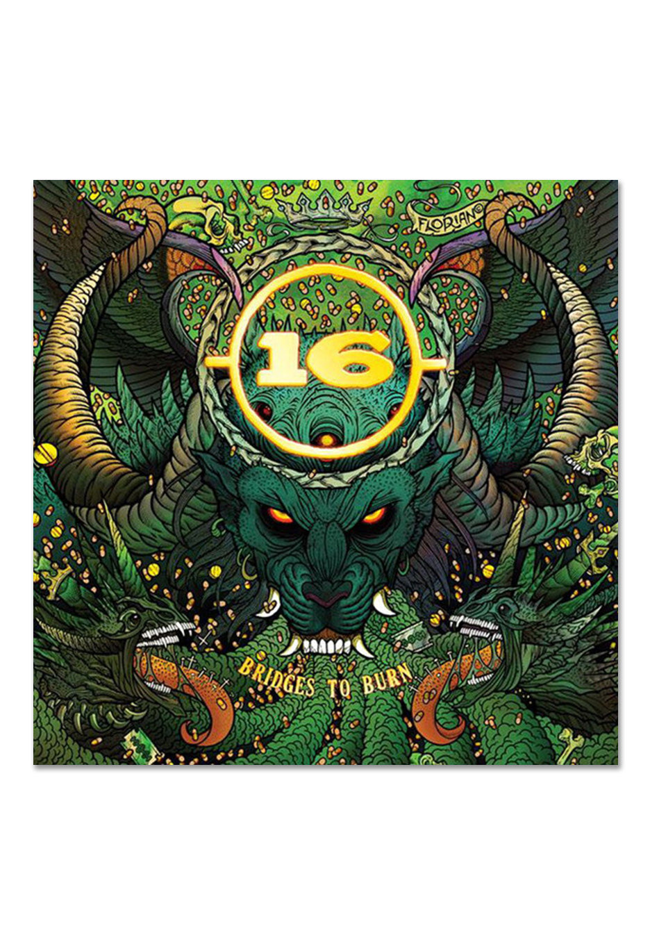 16 - Bridges To Burn Ltd. Mint/Swamp Green w/ Mint/Swamp Green/Halloween Orange - Splattered Vinyl | Neutral-Image