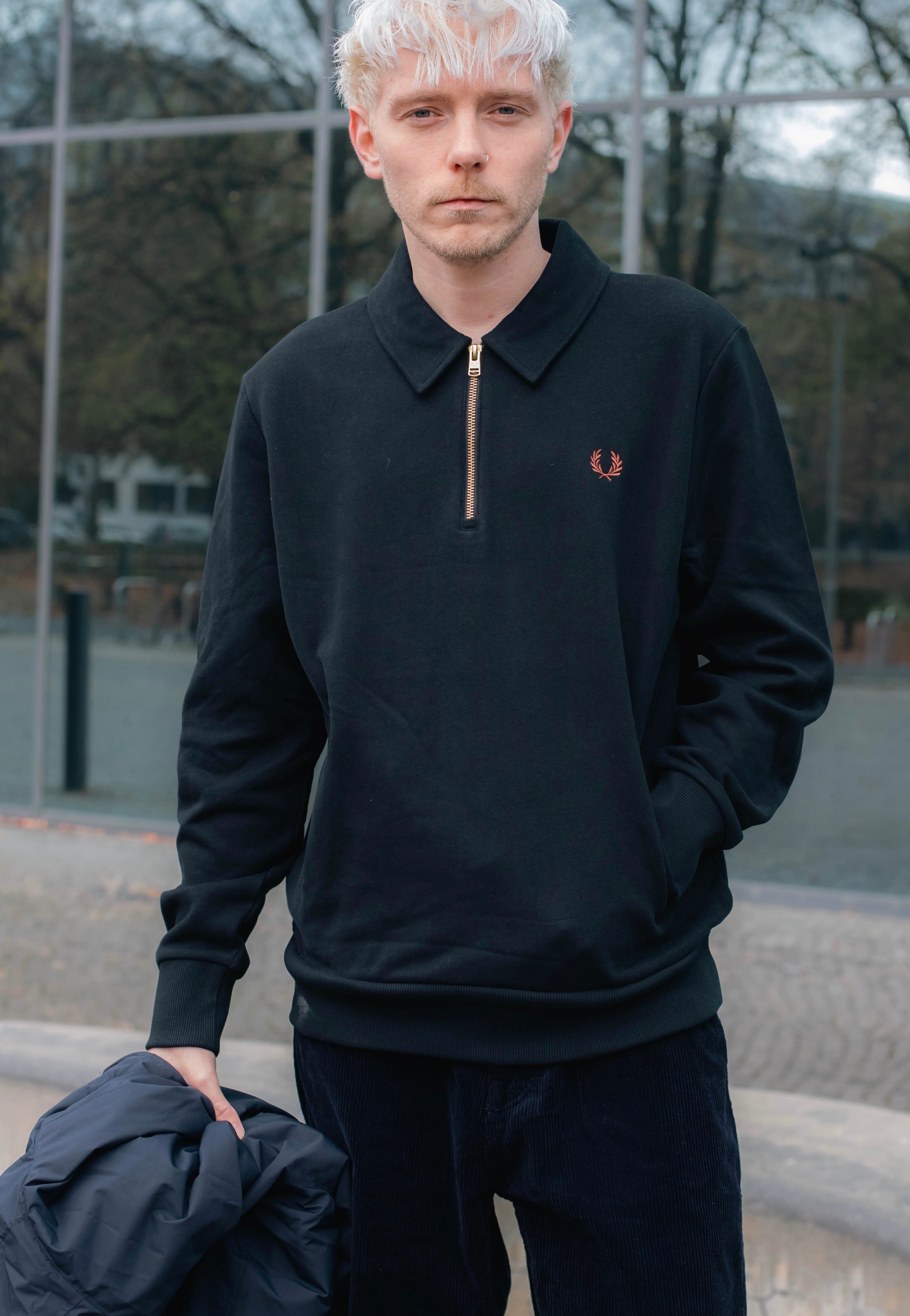 Fred Perry - Half Zip Black - Sweater | Impericon