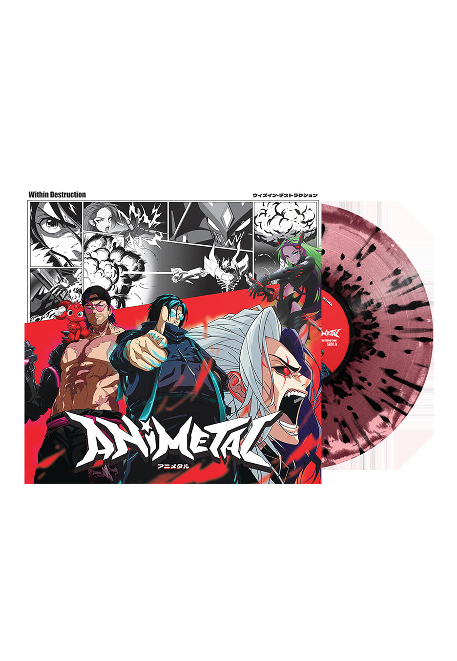 Within Destruction - Animetal Ltd. Burgundy Pink w/ Black Indie Exclusive - Splattered Vinyl | Neutral-Image