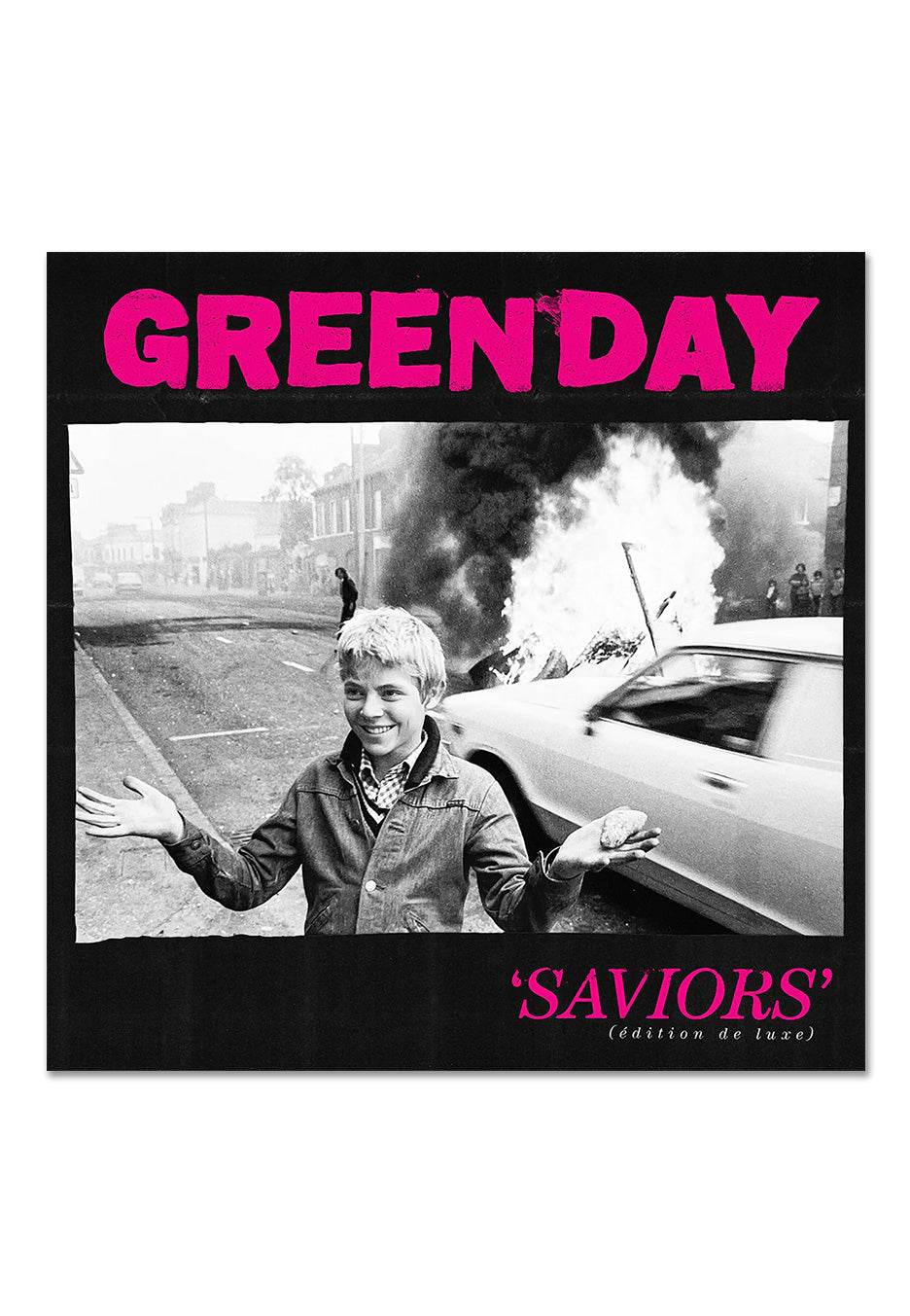 Green Day - Saviors (édition de luxe) Ltd. Clear w/ Hot Pink Indie Exclusive - Splattered 2 Vinyl | Neutral-Image