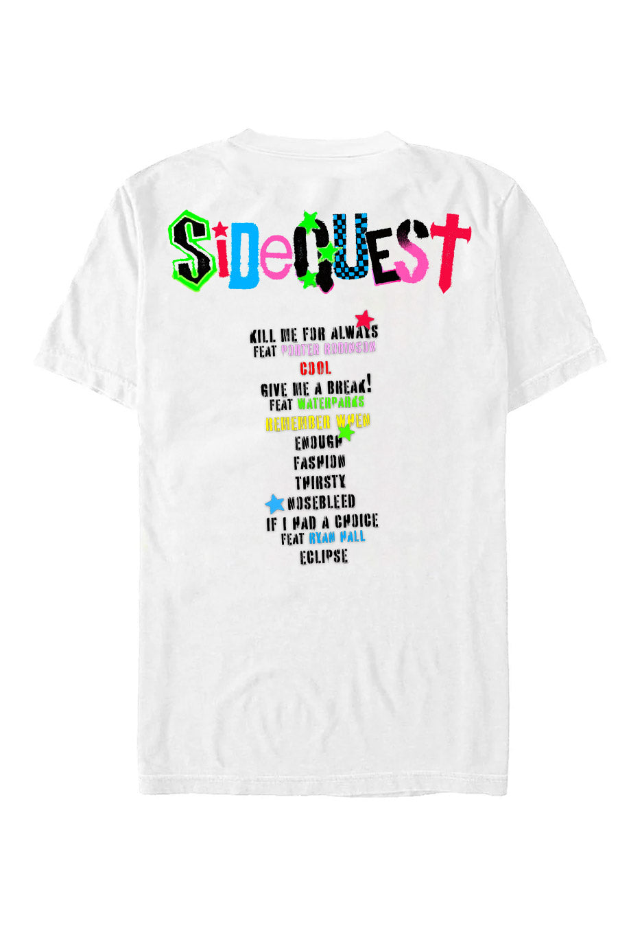 Michael Clifford - SIDEQUEST Black & Blue Quad Deluxe T-Shirt White - Special Pack