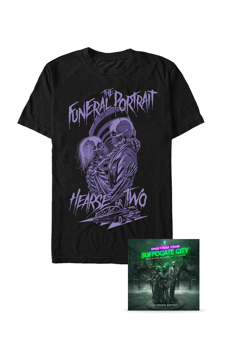 The Funeral Portrait - Greeting From Suffocate City (Deluxe) Hearse T-Shirt - Special Pack