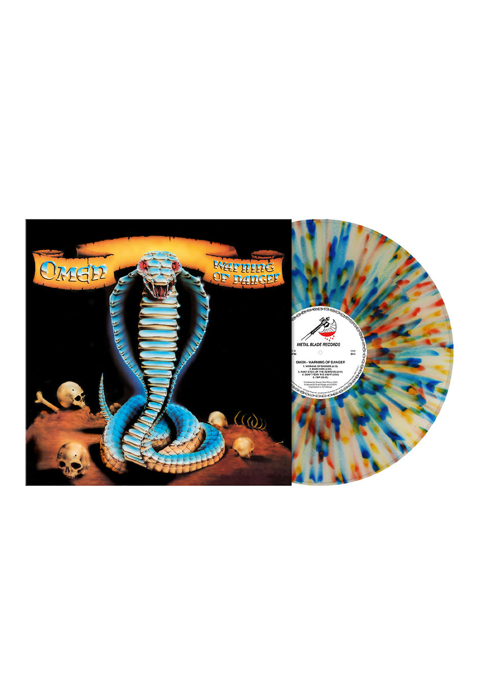 Omen - Warning Of Danger (40th Anniversary) Ltd. Clear w. Blue/Orange/Red - Splattered Vinyl | Neutral-Image
