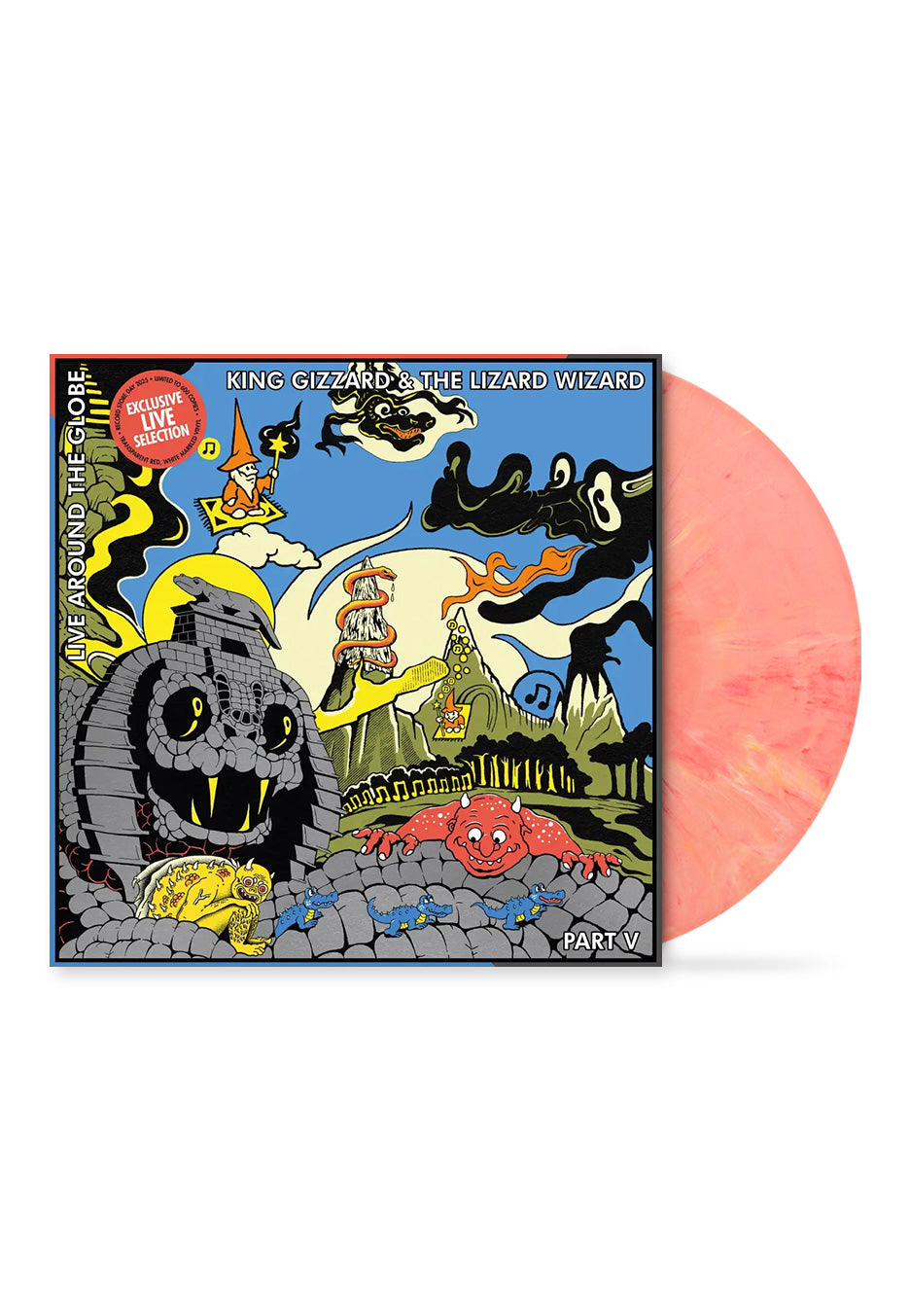 King Gizzard & The Lizard Wizard - Live Around The Globe: Part V Ltd. Transparent Red/White - Marbled Vinyl | Neutral-Image