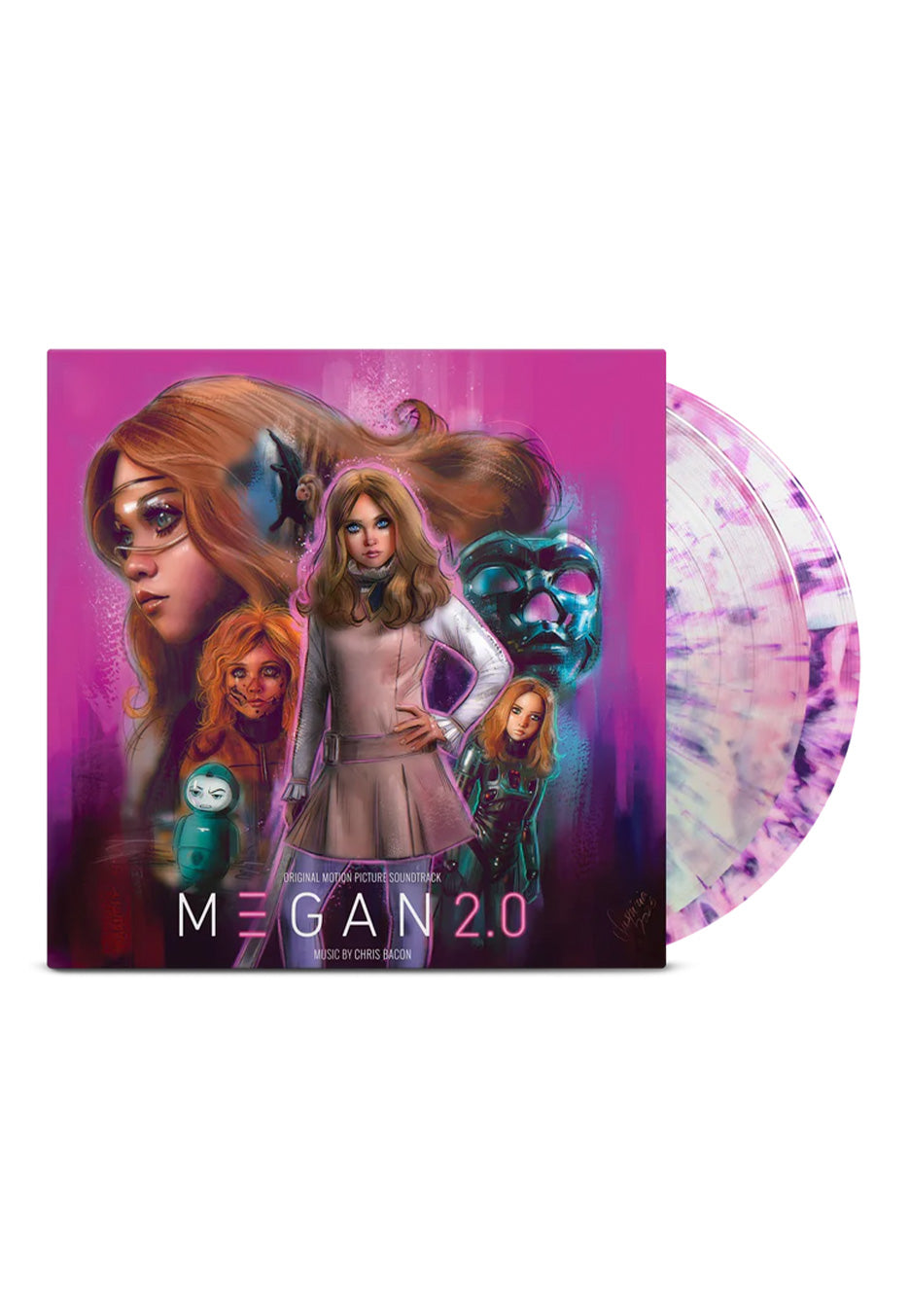 M3GAN - M3GAN 2.0 OST Ltd. Pink & White w/ Purple - Splattered 2 Vinyl | Neutral-Image