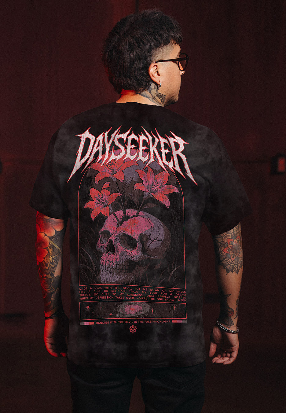 Dayseeker - Flower Skull Black/Grey Tie Dye - T-Shirt | Men-Image