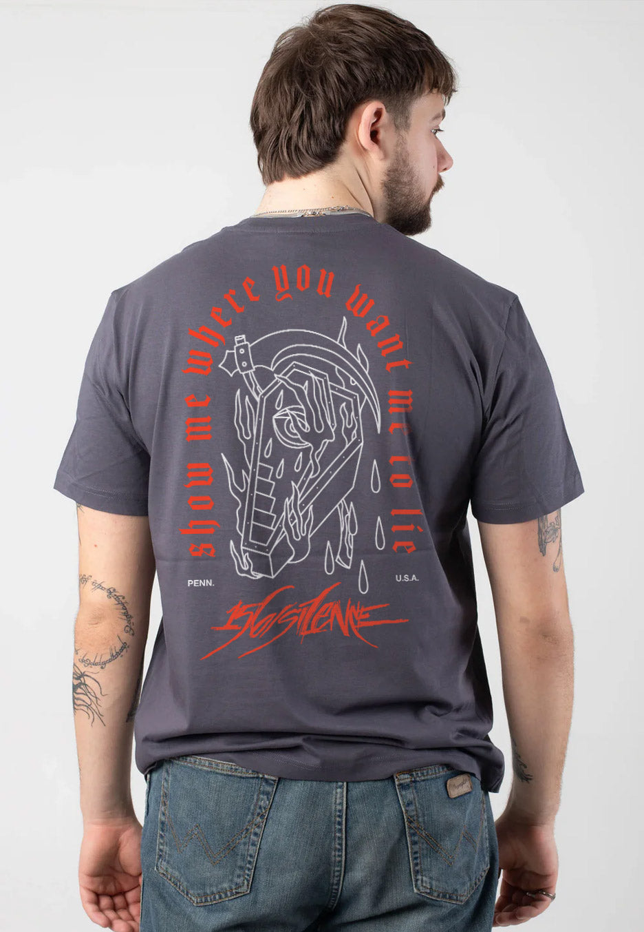 156/Silence - Coffin Charcoal - T-Shirt  | Men-Image