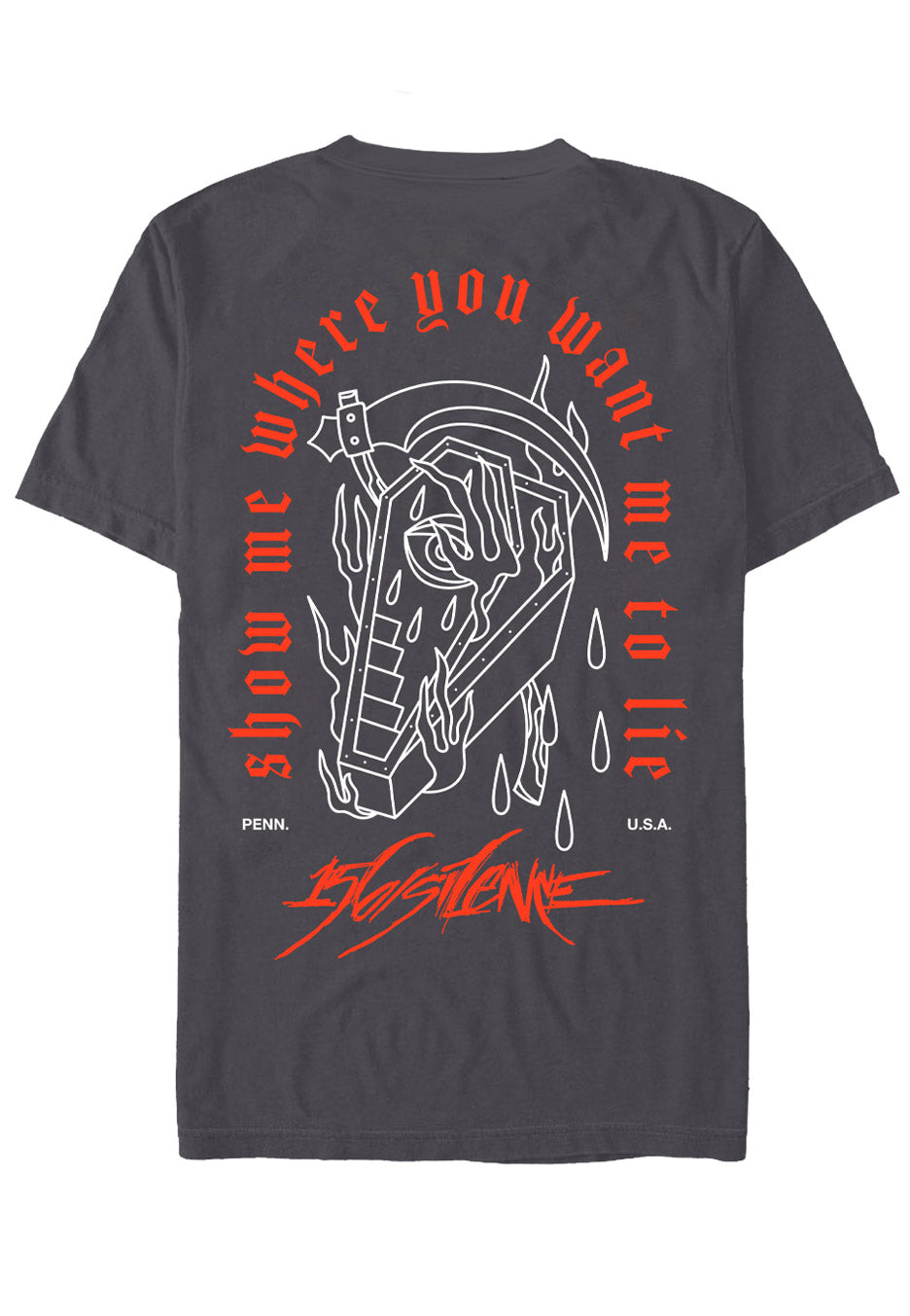 156/Silence - Coffin Charcoal - T-Shirt  | Neutral-Image