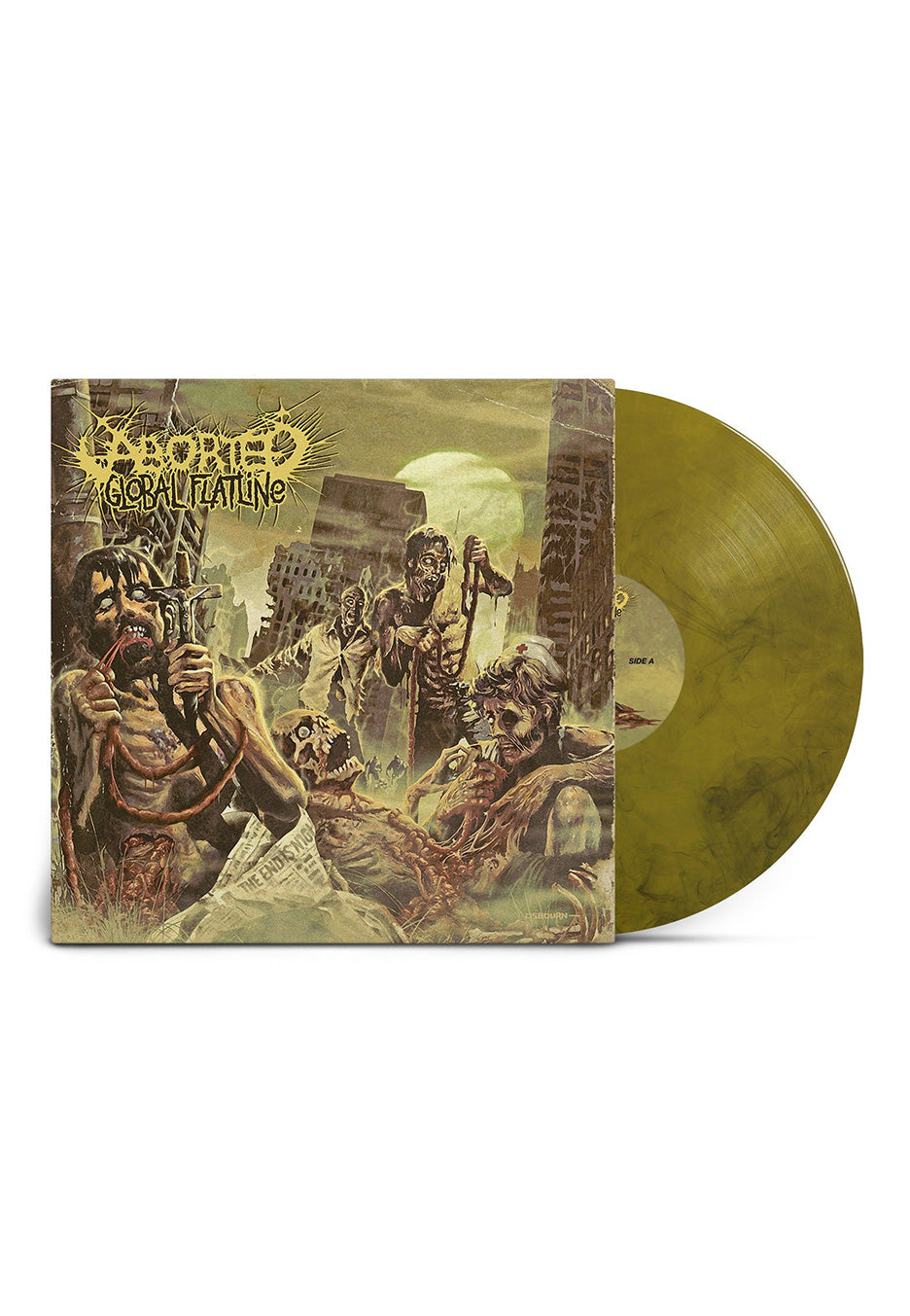 Aborted - Global Flatline Yellow/ Black - Marbled Vinyl | Neutral-Image