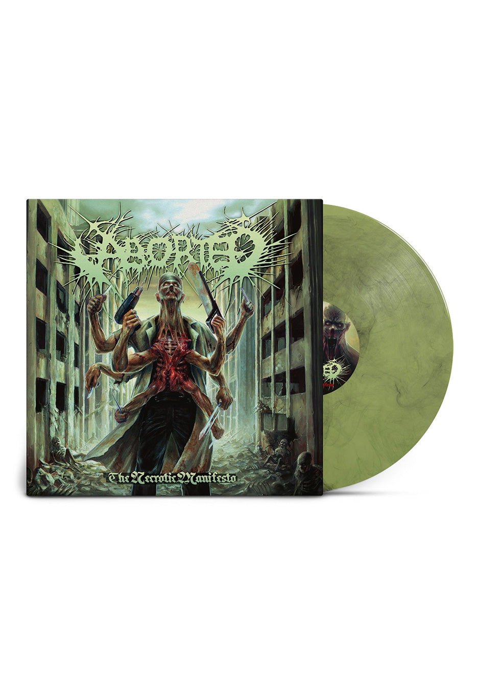 Aborted - The Necrotic Manifesto Transparent Lime/Black - Marbled Vinyl | Neutral-Image