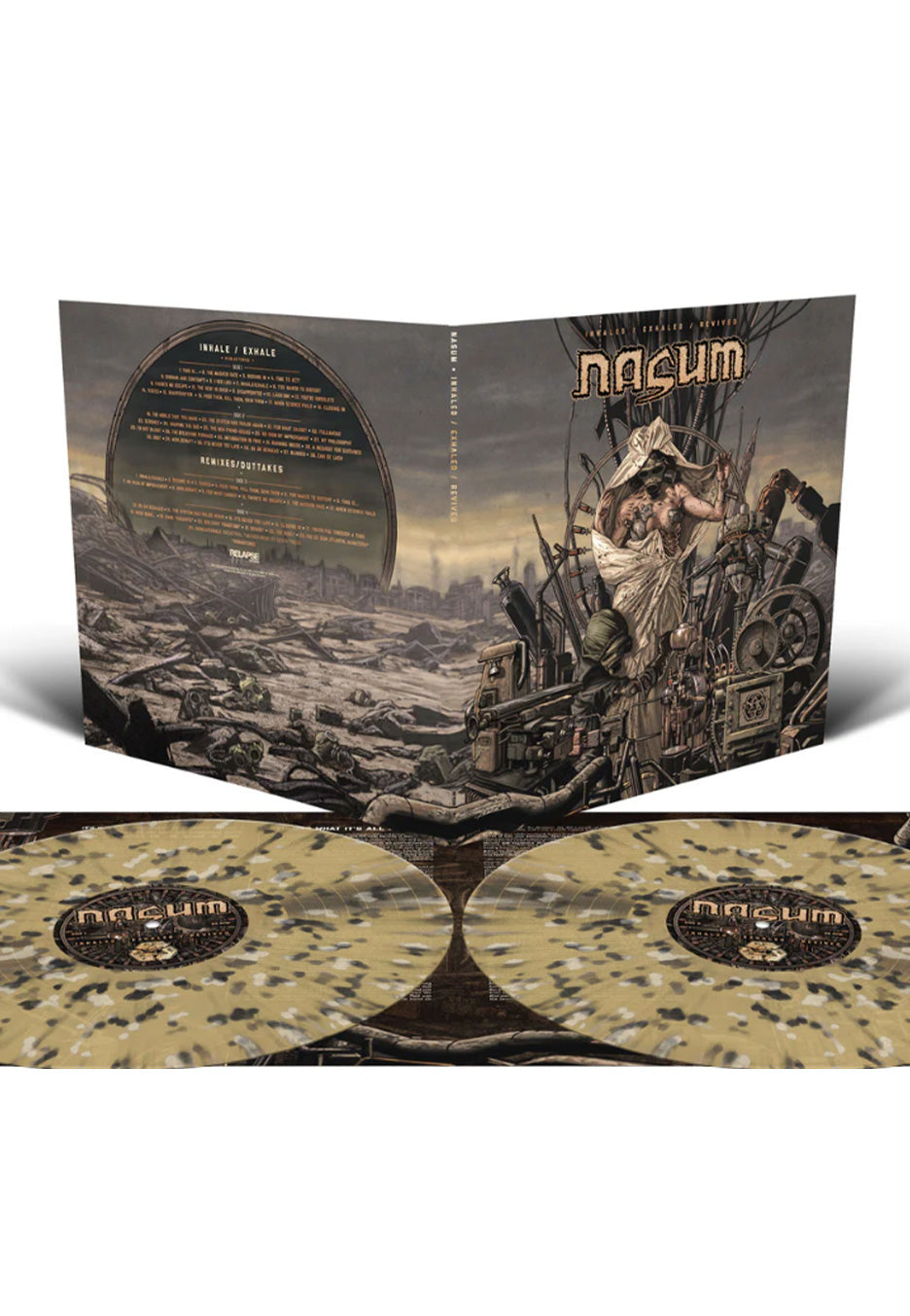Nasum - Inhaled/Exhaled/Revived Translucent Gold w/ Bone/Black/Metallic Silver - Splattered 2 Vinyl  | Neutral-Image