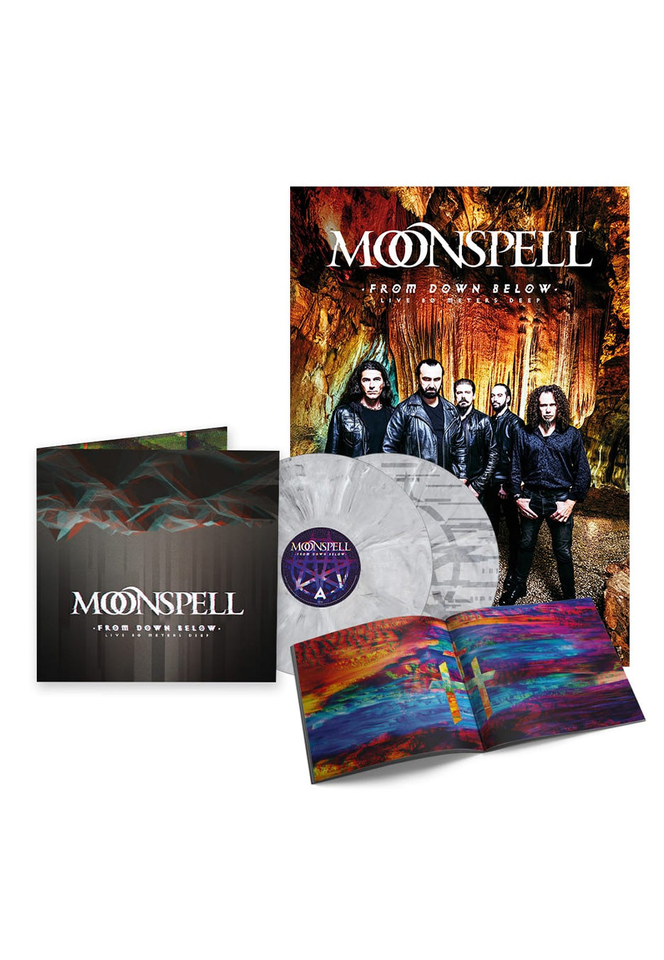 Moonspell - From Down Below: Live 80 Meters Deep Ltd. White/Black - Marbled 2 Vinyl + Poster | Neutral-Image