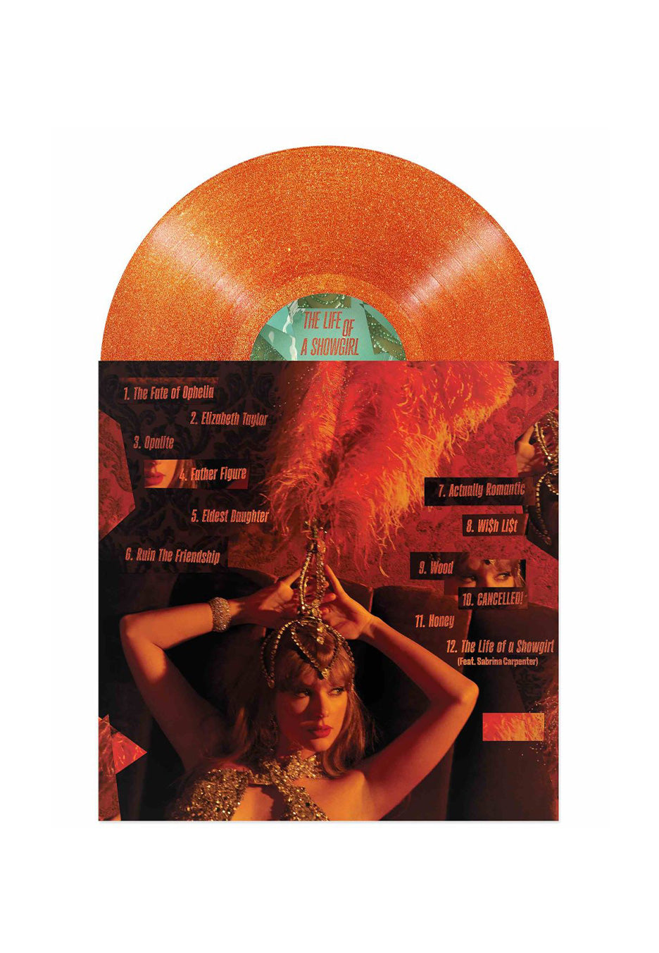 Taylor Swift - The Life Of A Showgirl: Sweat And Vanilla Perfume Portofino Orange - Glitter Vinyl | Neutral-Image