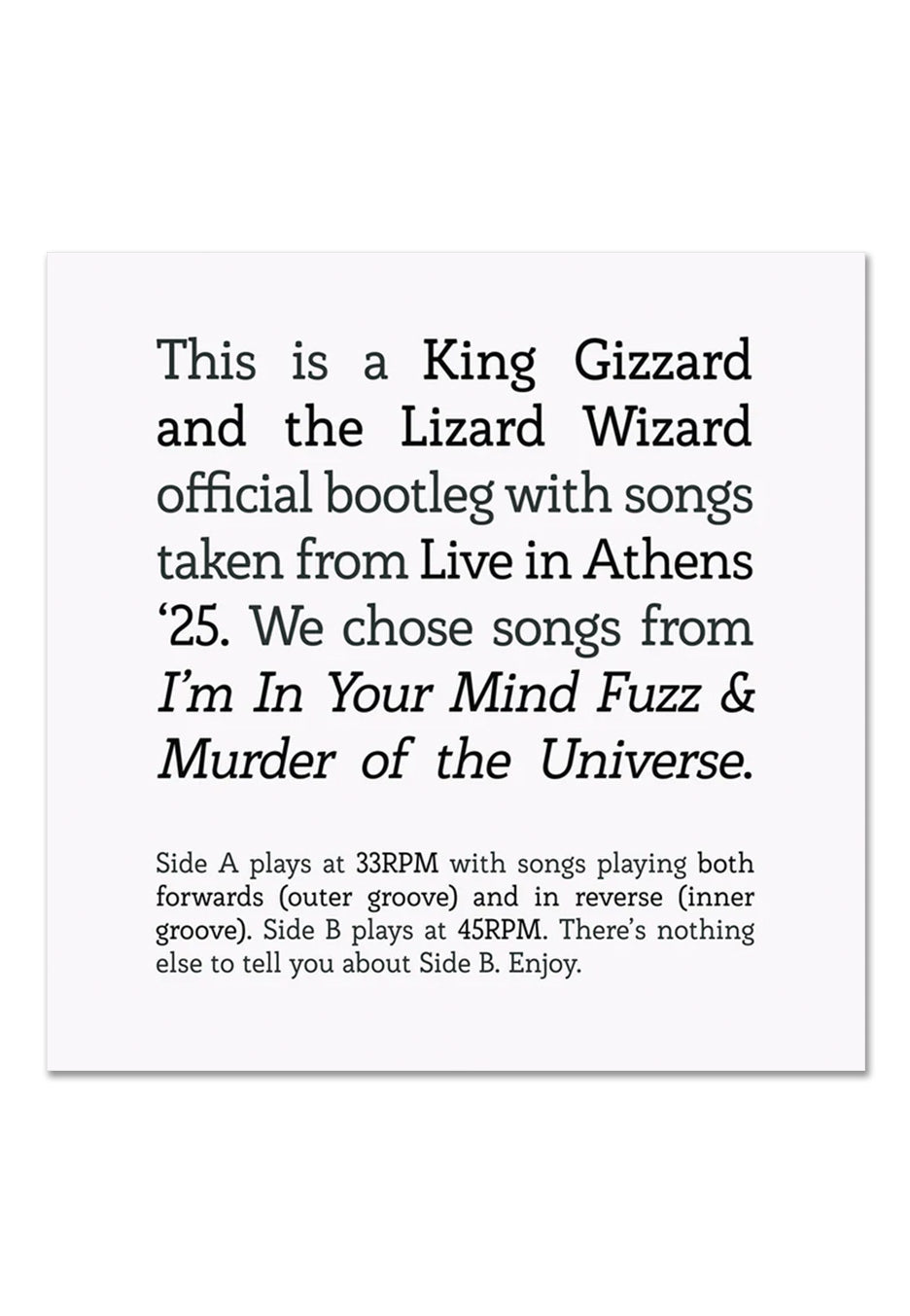 King Gizzard & The Lizard Wizard - Songs from I'm In Your Mind Fuzz and Murder Of The Universe... - Vinyl | Neutral-Image