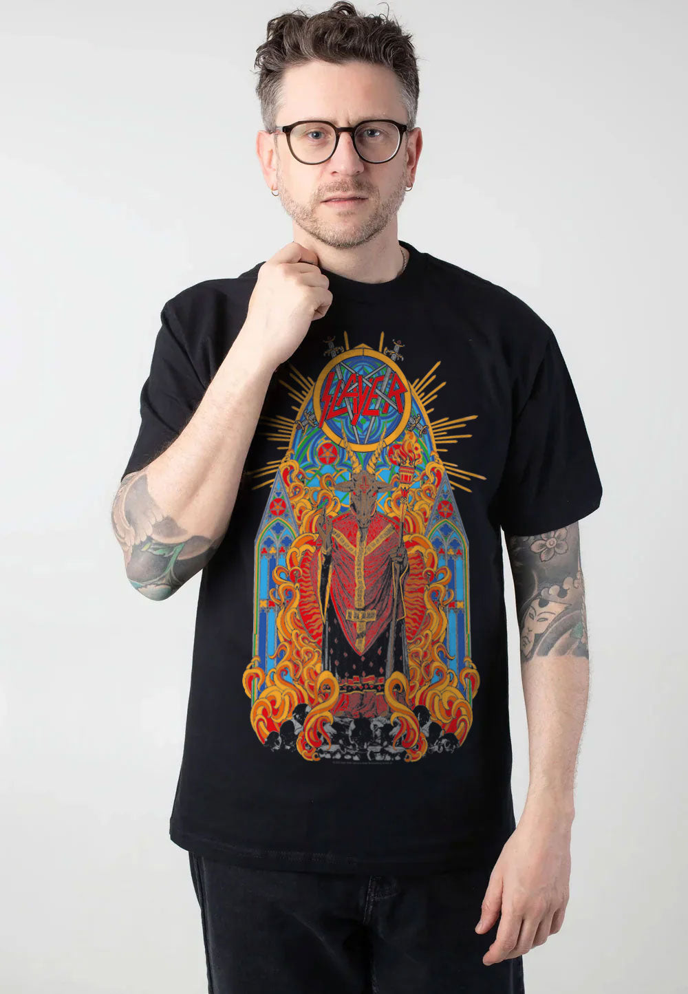 Slayer - Goat God Stained Glass - T-Shirt | Men-Image