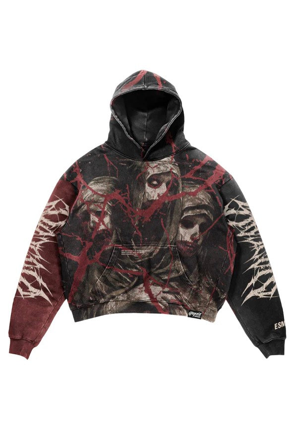 Stay Cold Apparel Tears Of God Heavy Oversized Black/Red - Hoodie