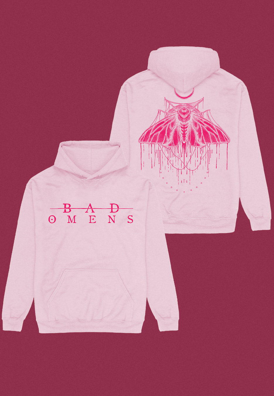 Bad Omens - Moth Valentine Light Pink - Hoodie | Neutral-Image