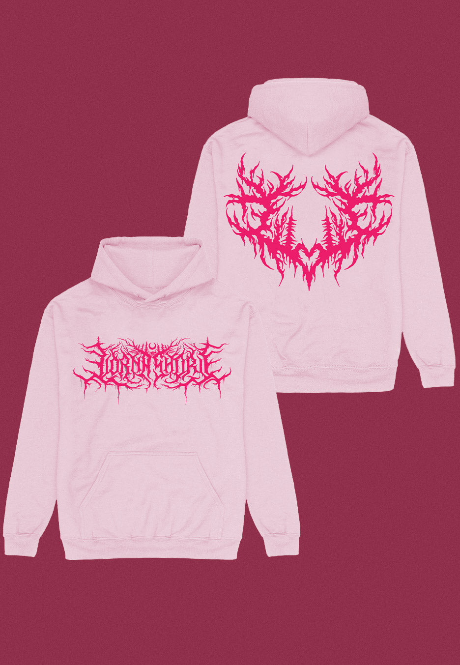 Lorna Shore - Logo Heart Sigil Valentine Light Pink - Hoodie | Neutral-Image