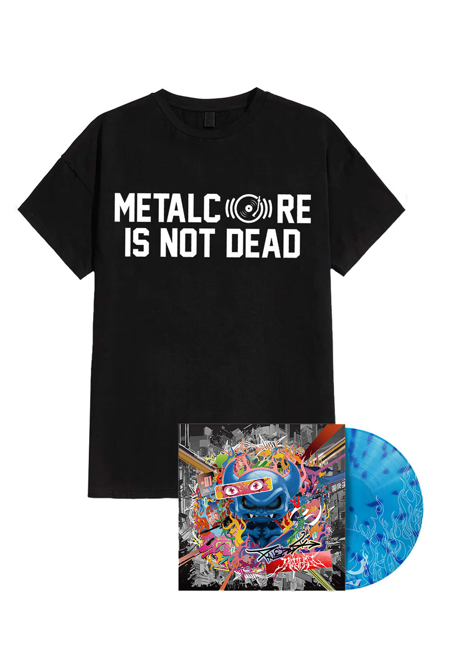 Paledusk - Palehell "Blue Demon" Ltd. - Splattered Vinyl + Metalcore Is Not Dead - T-Shirt