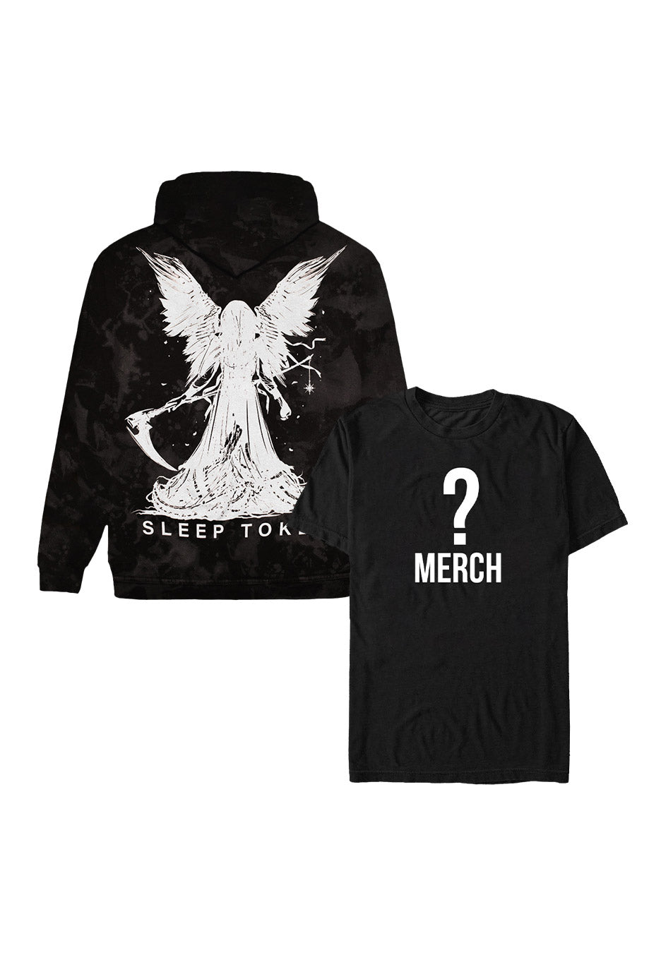 Sleep Token - Reaper Angel Grey/Black Tie Dye - Hoodie plus Surprise T-Shirt