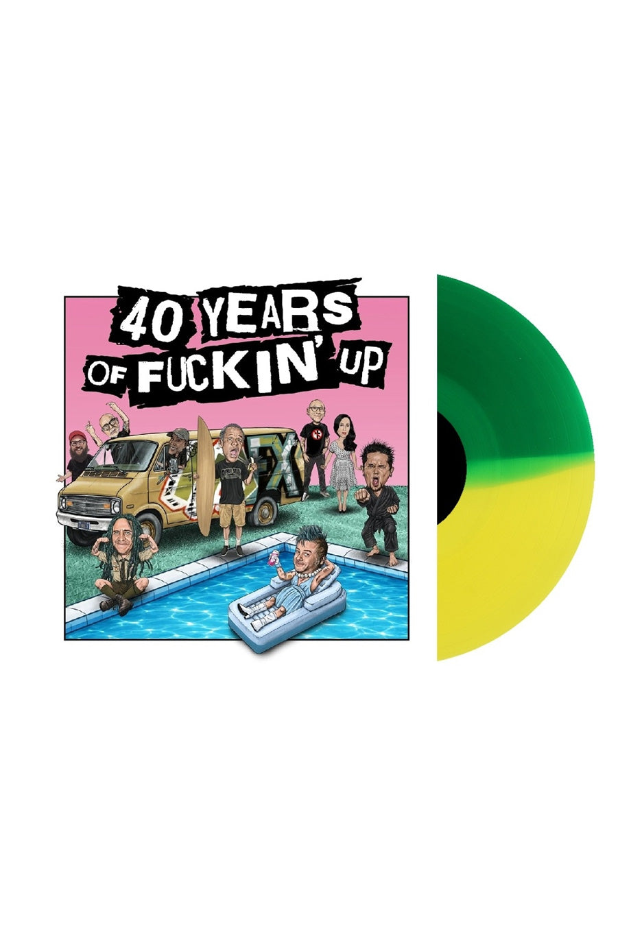 NOFX - 40 Years of Fuckin' Up Ltd. Green/Yellow Split - Colored Vinyl | Neutral-Image