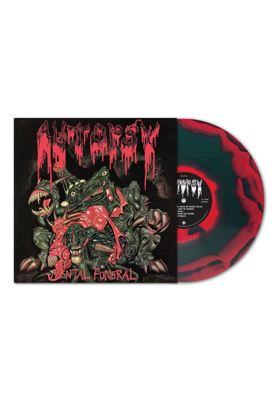 Autopsy - Mental Funeral (35th Anniversary) Ltd. Red w/ Green Ink Spot - Colored Vinyl | Neutral-Image