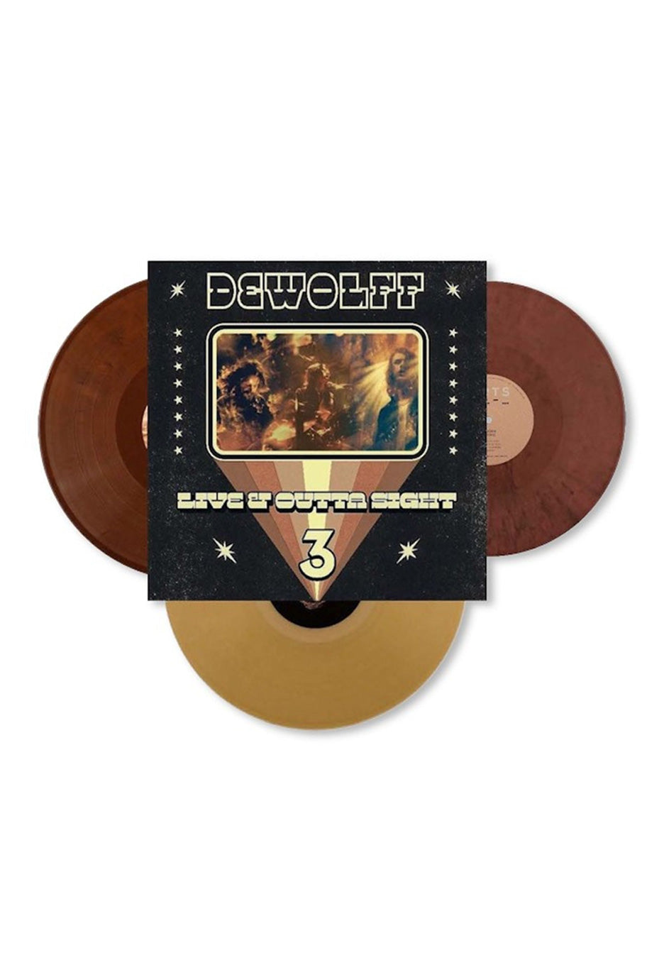 DeWolff - Live & Outta Sight 3 Ltd. Slightly Gold & Dirty Pink & Safari - Colored 3 Vinyl | Neutral-Image