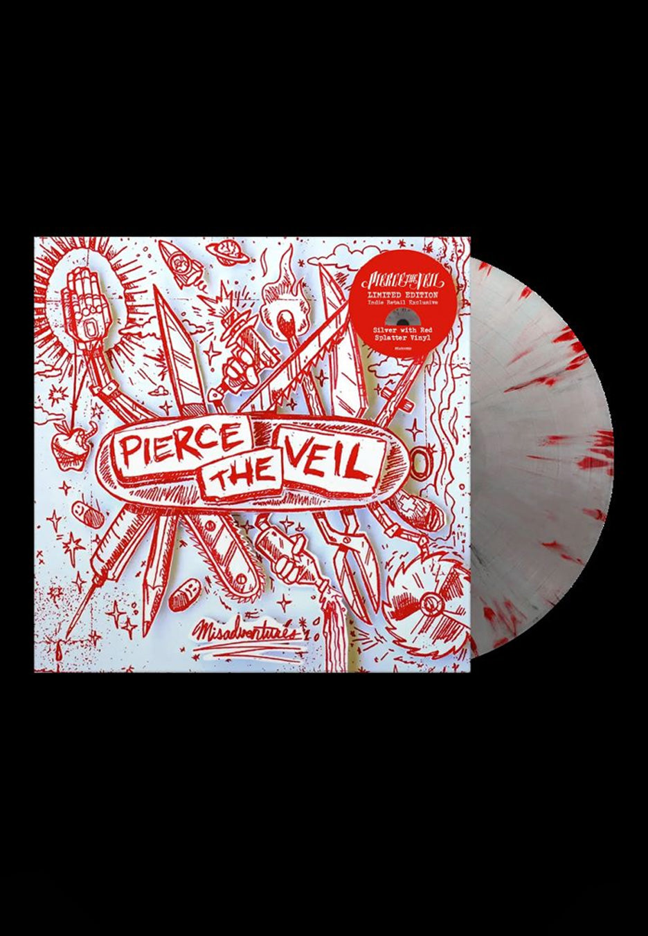 Pierce The Veil - Misadventures Ltd. Indie Exclusive Silver/Red - Splattered Vinyl | Neutral-Image