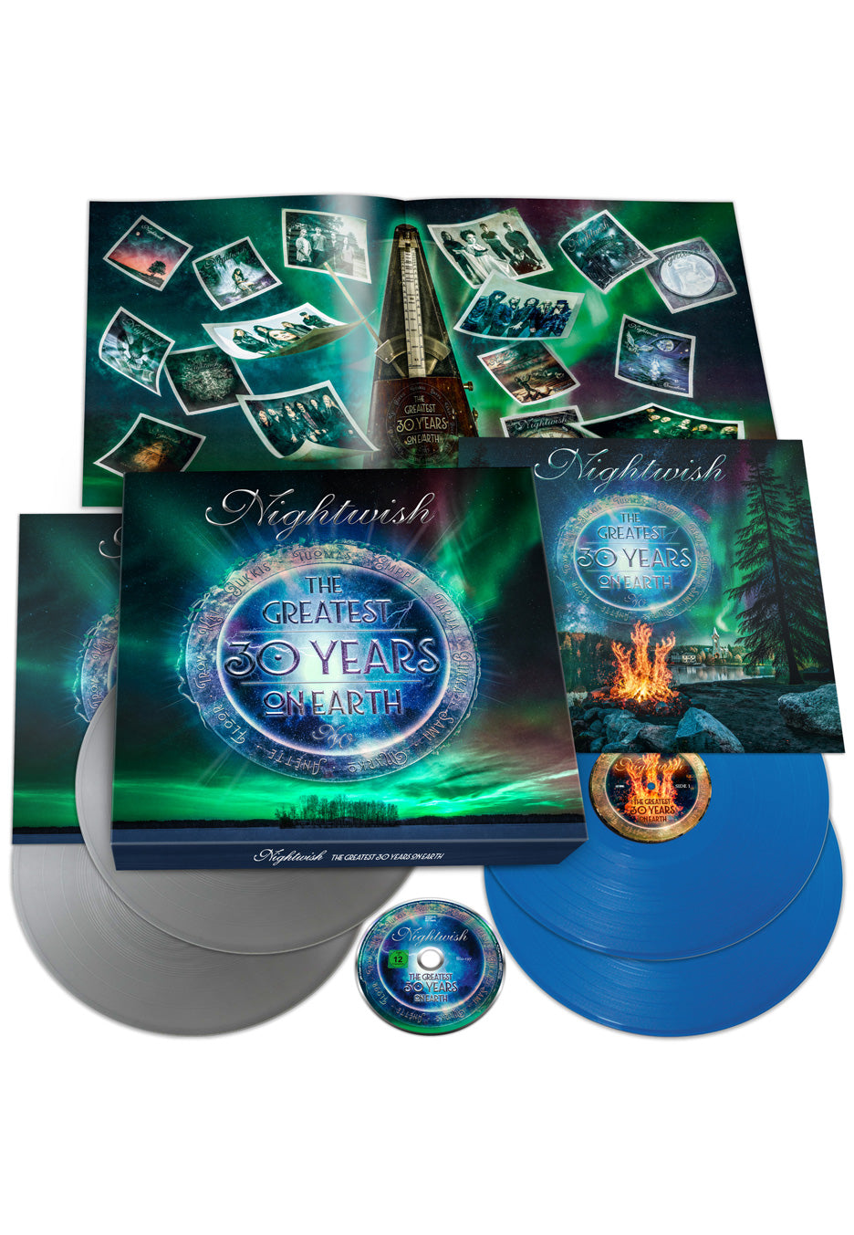 Nightwish The Greatest 30 Years On Earth Ltd. Silver & Blue Colored 4 Vinyl + Blu-Ray Box Set | Neutral-Image
