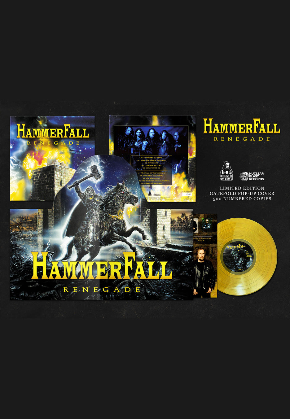 Hammerfall Renegade Ltd. Yellow Colored PopUp Vinyl | Neutral-Image