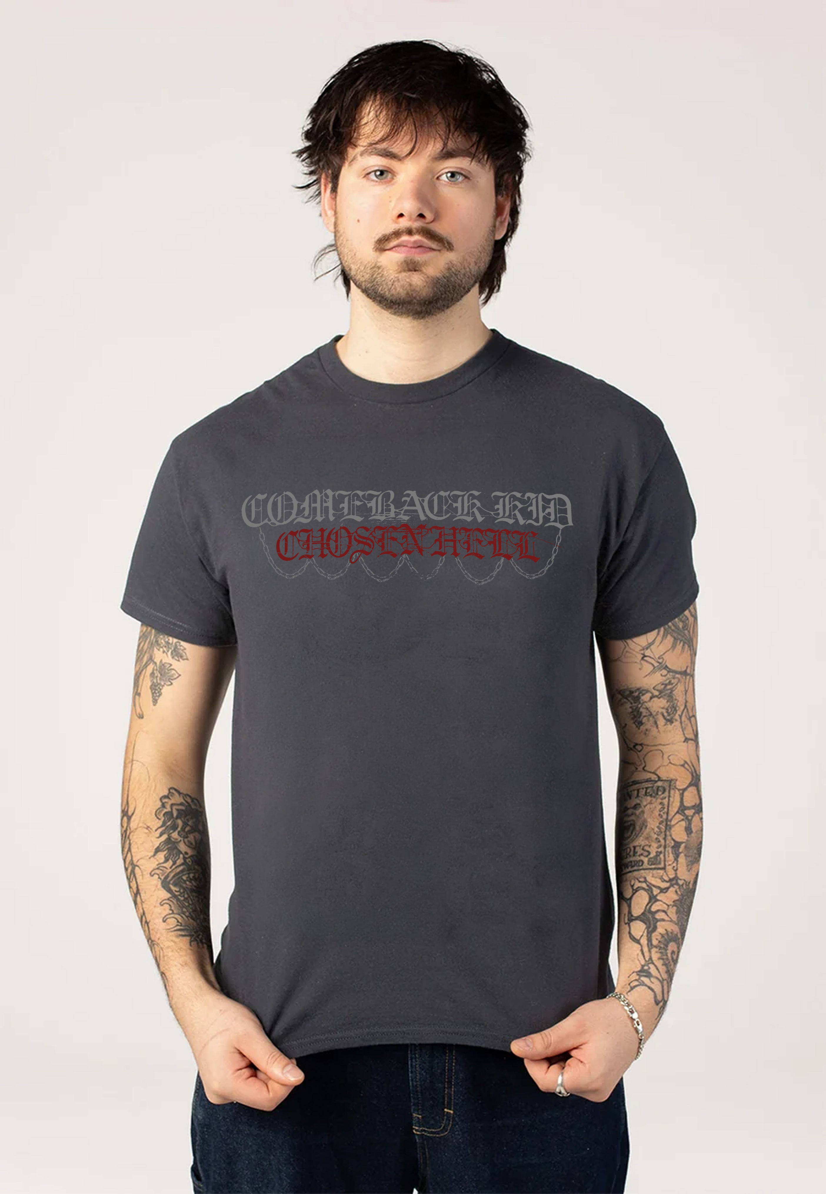 Comeback Kid Book And Candle Charcoal T-Shirt | Men-Image