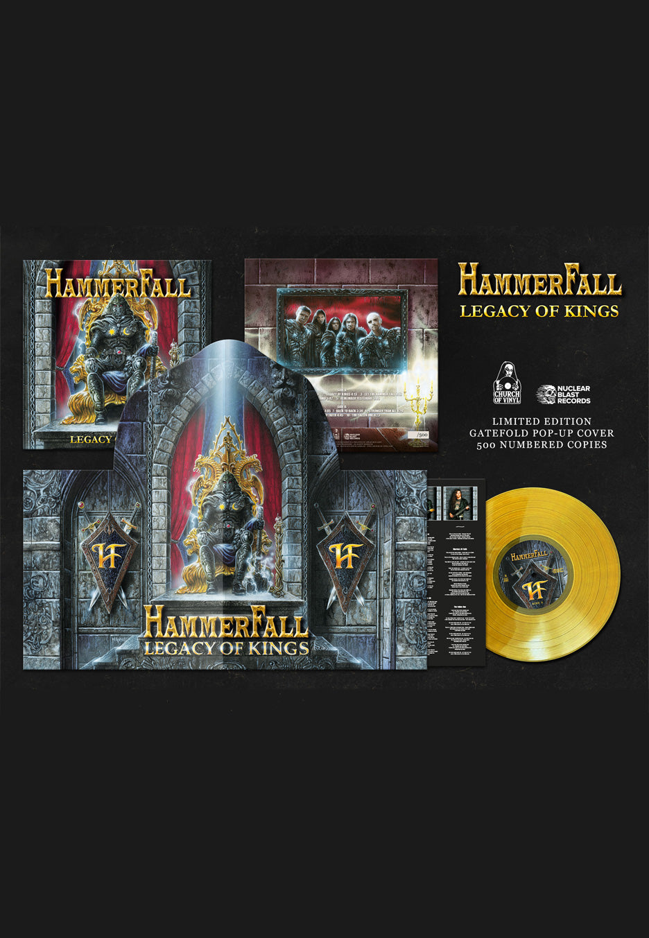 Hammerfall Legacy Of Kings Ltd. Yellow Colored PopUp Vinyl | Neutral-Image