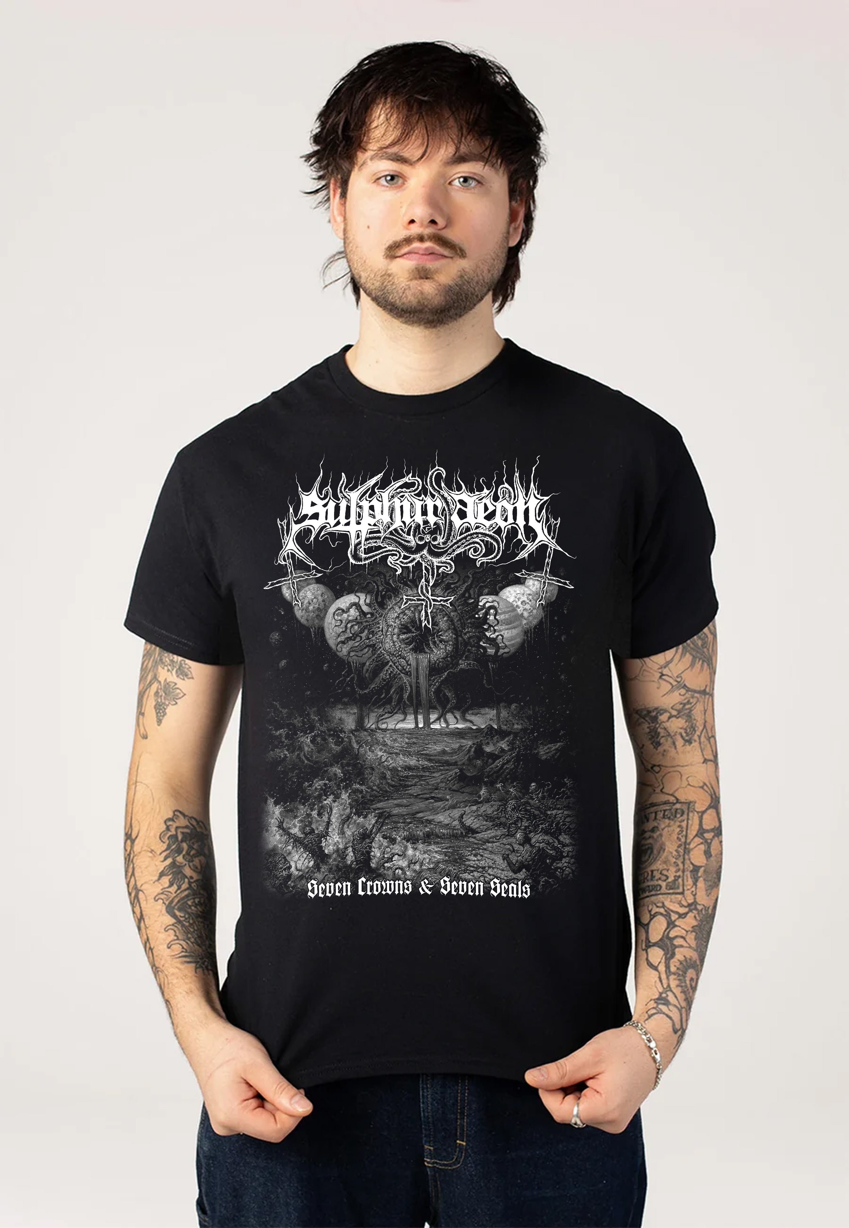 Sulphur Aeon Seven Crowns And Seven Seals BW Camiseta | Men-Image