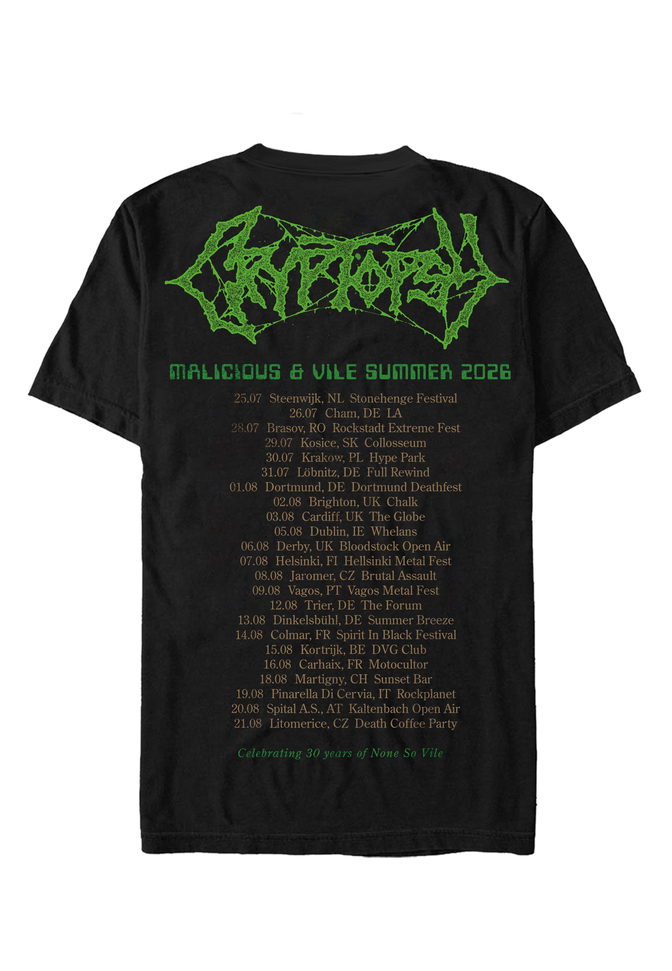Cryptopsy Malicious & Vile Summer Tour 2026 Tričko | Neutral-Image