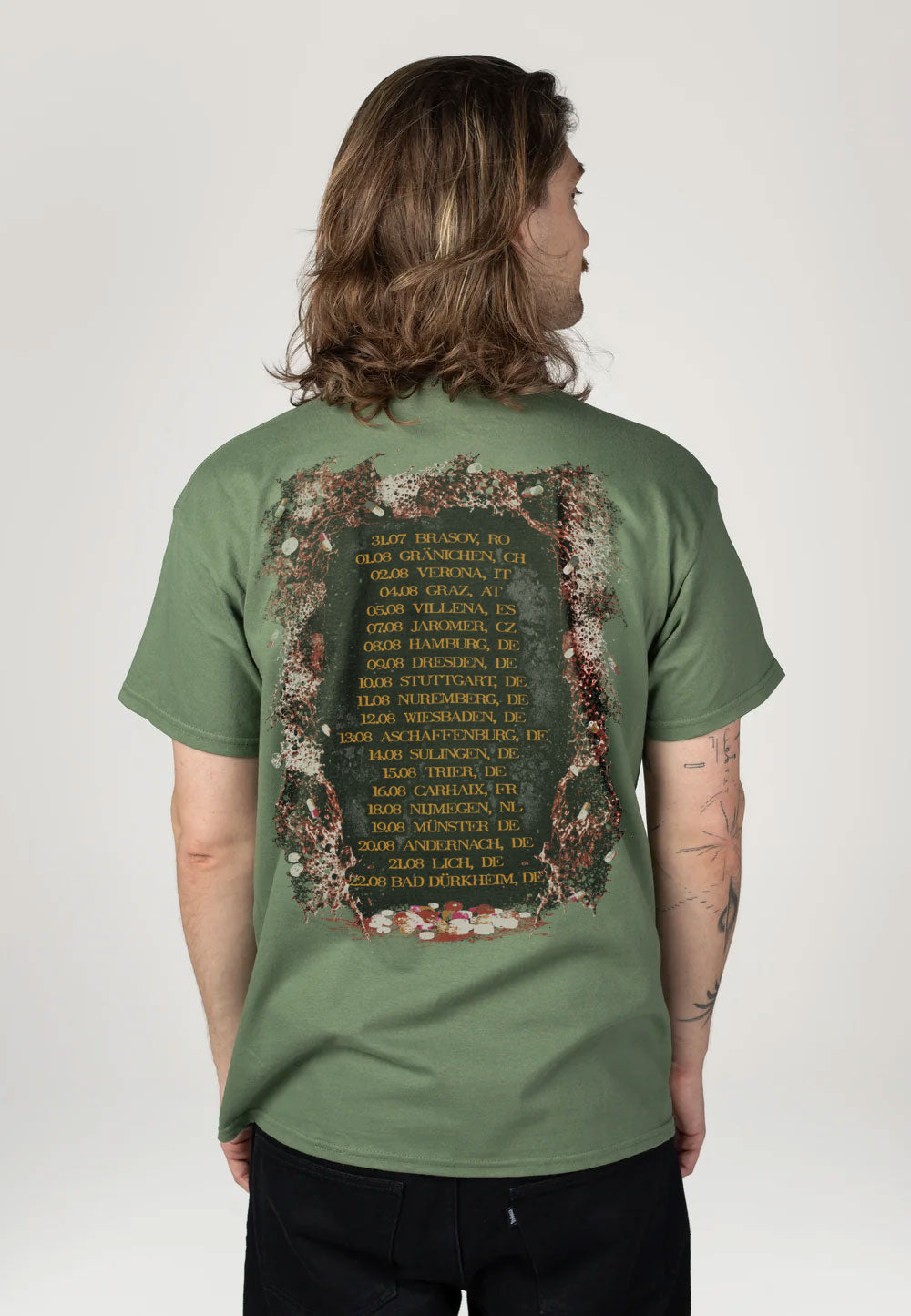 Signs Of The Swarm Summer Tour 2026 Military Green T-Shirt | Men-Image