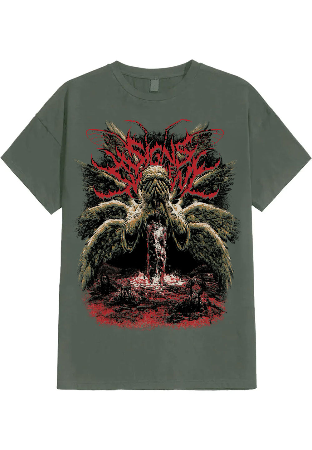 Signs Of The Swarm Summer Tour 2026 Military Green T-Shirt | Neutral-Image