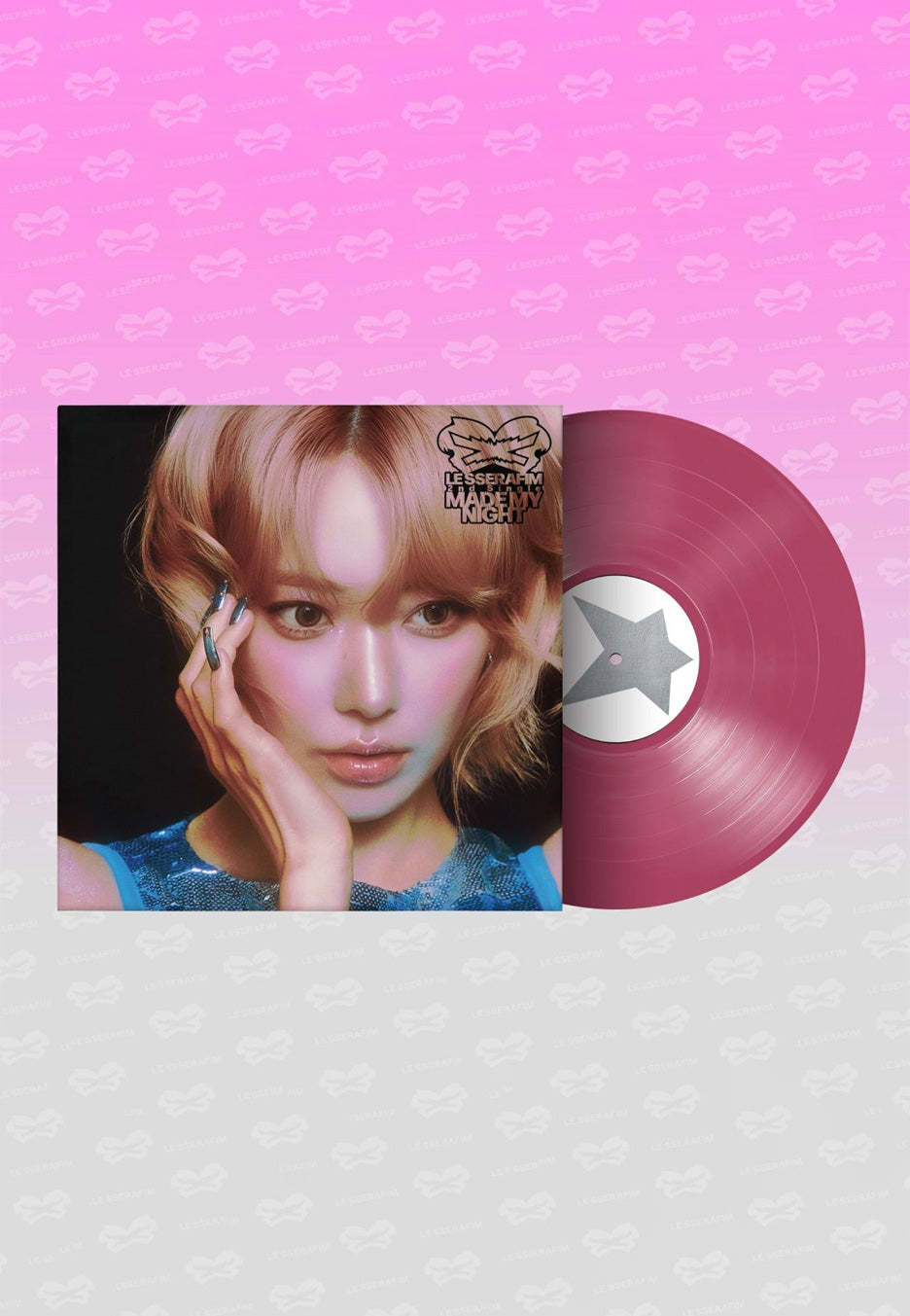 Le Sserafim Made My Night Ltd. Hot Pink Colored Vinyl | Neutral-Image