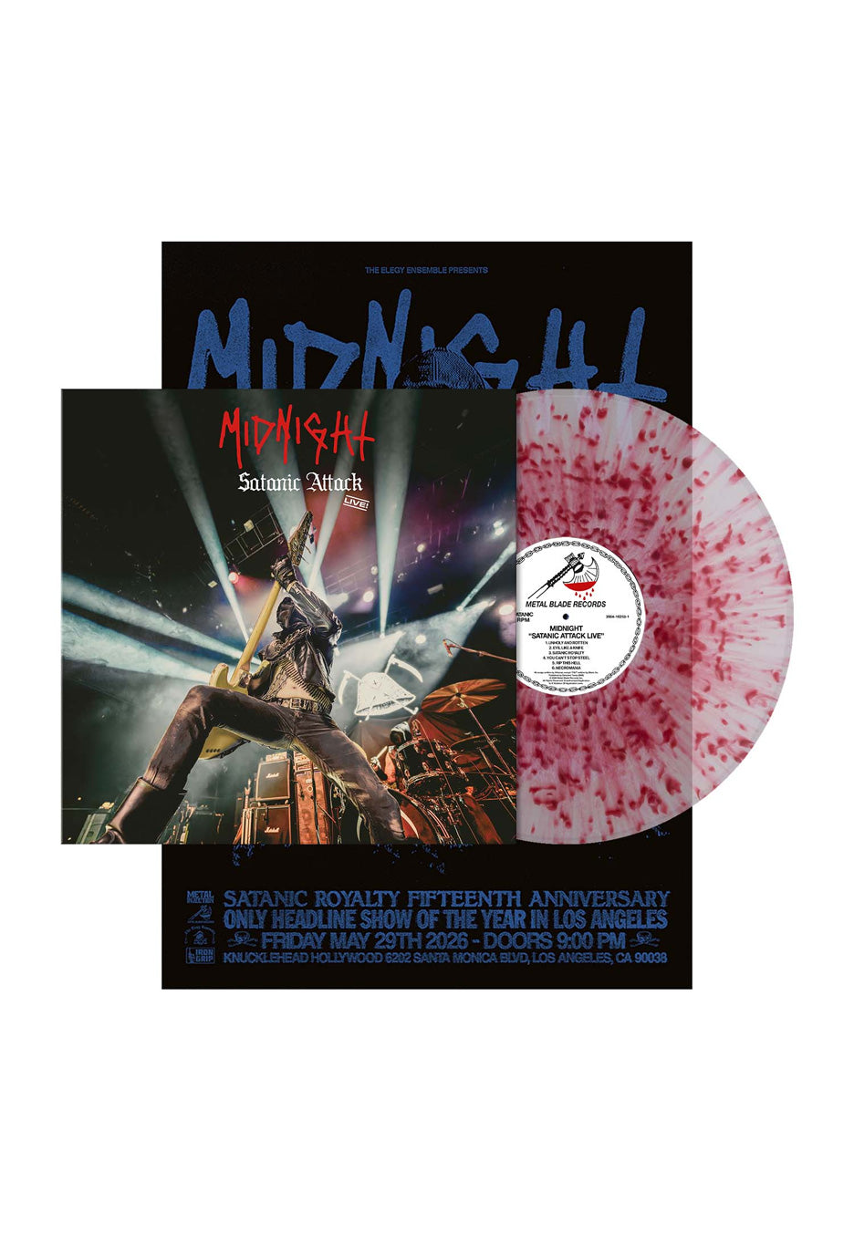 Midnight Satanic Attack Live! Ltd. Blood Splatter Splattered Vinyl | Neutral-Image