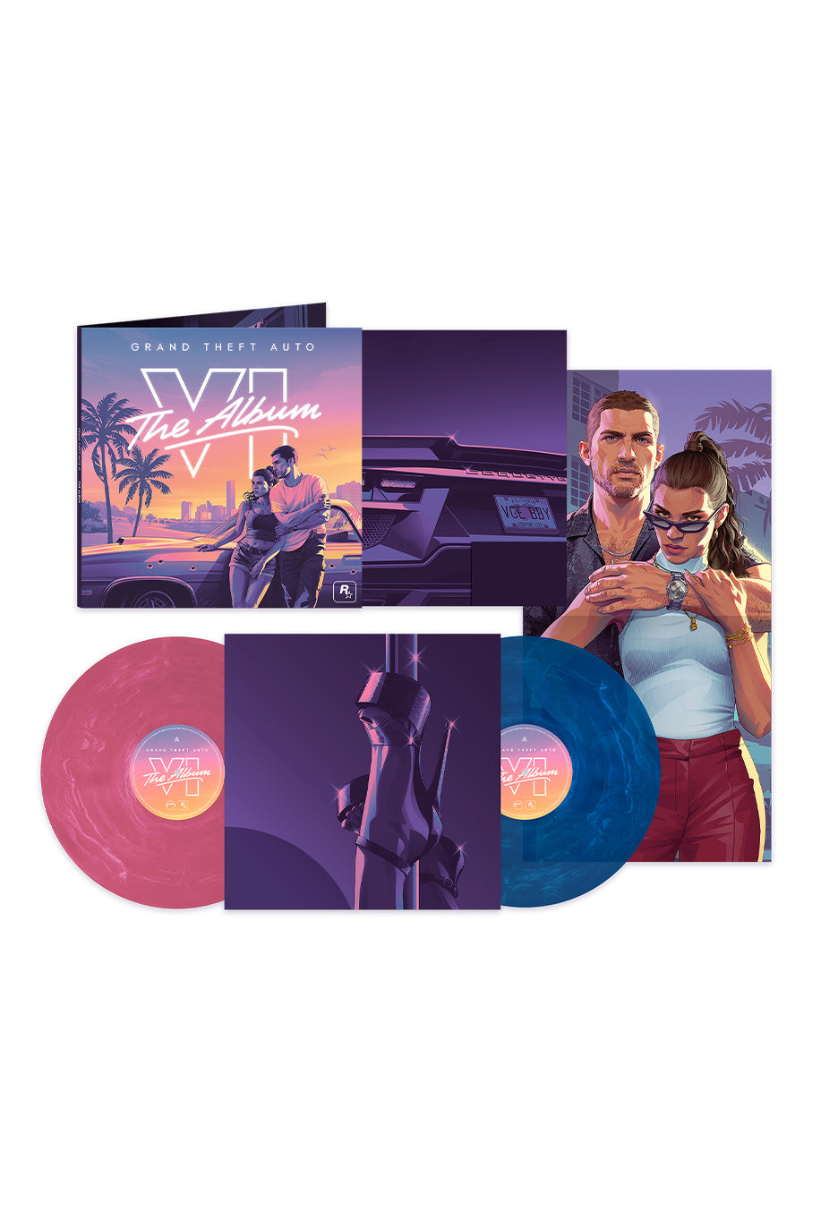 Grand Theft Auto Grand Theft Auto VI: The Album Ltd. Pink & Blue Indie Exclusive Marbled 2 Vinyl | Neutral-Image