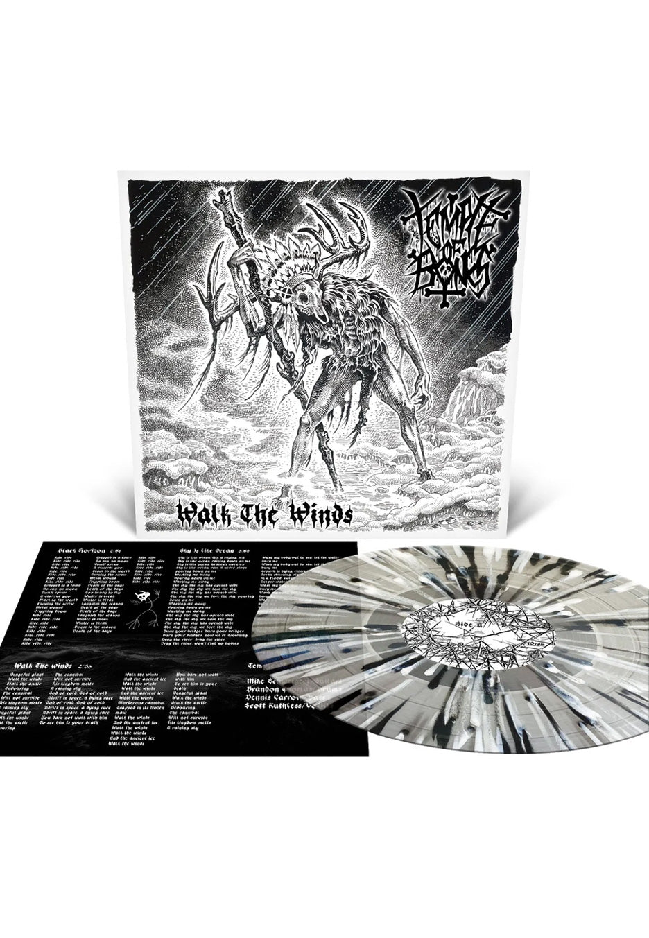 Temple Of Bones Walk The Winds Ltd. Milky Clear w/ Black/White Splattered Vinyl | Neutral-Image