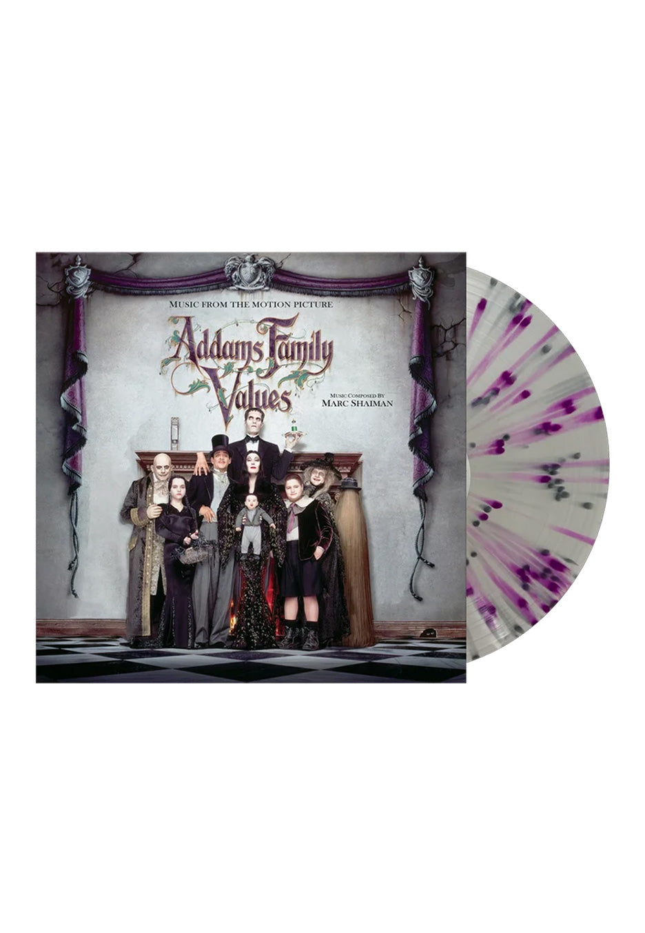 The Addams Family Addams Family Values OST Ltd. White w/ Purple Splattered Vinyl | Neutral-Image