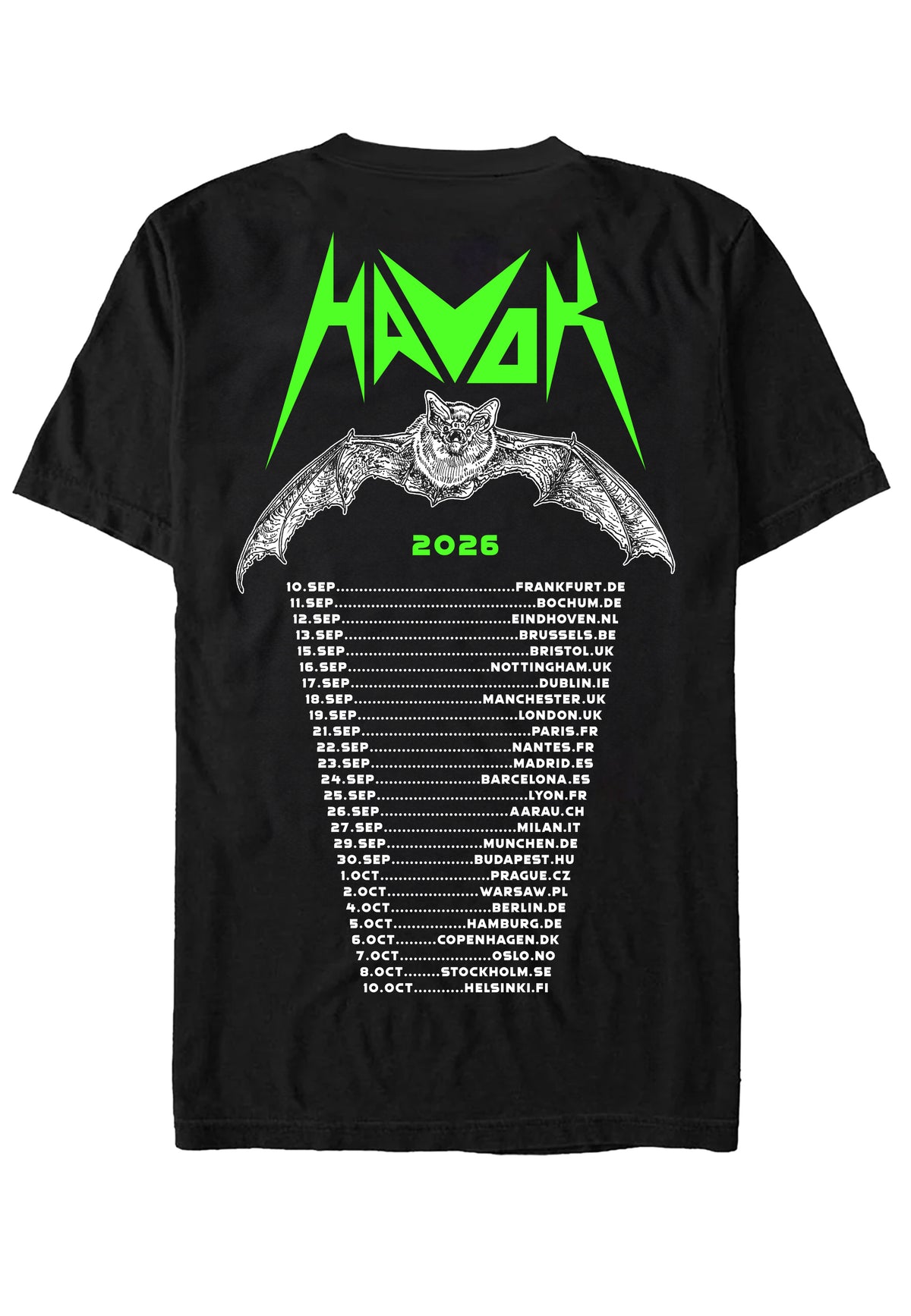 Havok EU Tour 2026 Shirt T-Shirt | Neutral-Image